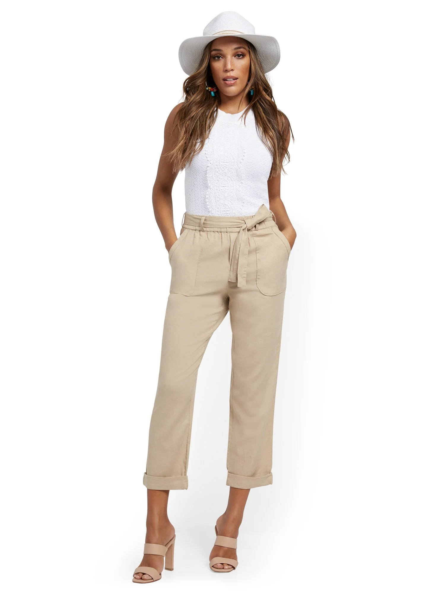 Linen Belted Boyfriend Pant - Image 12