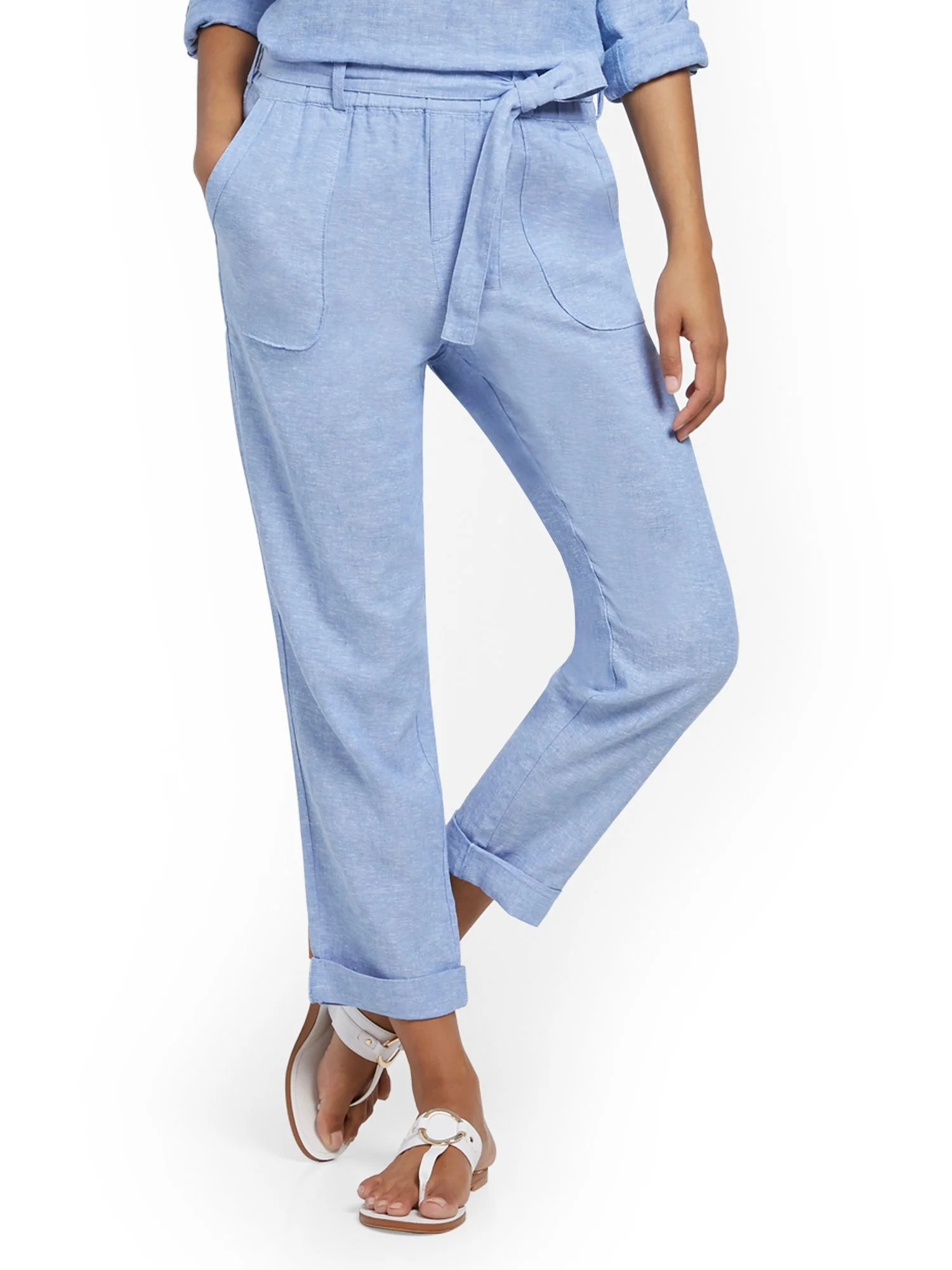 Linen Belted Boyfriend Pant - Image 14