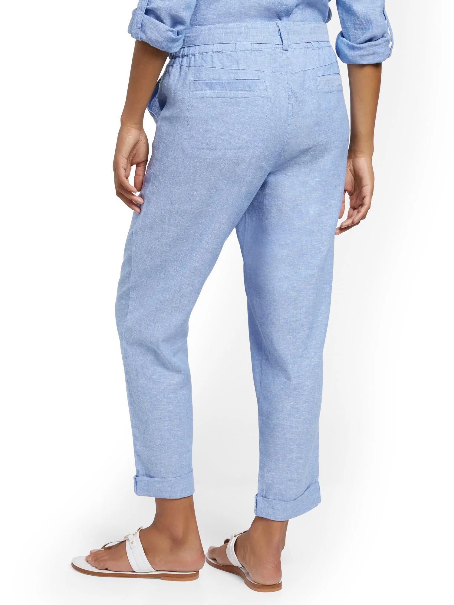 Linen Belted Boyfriend Pant - Image 16