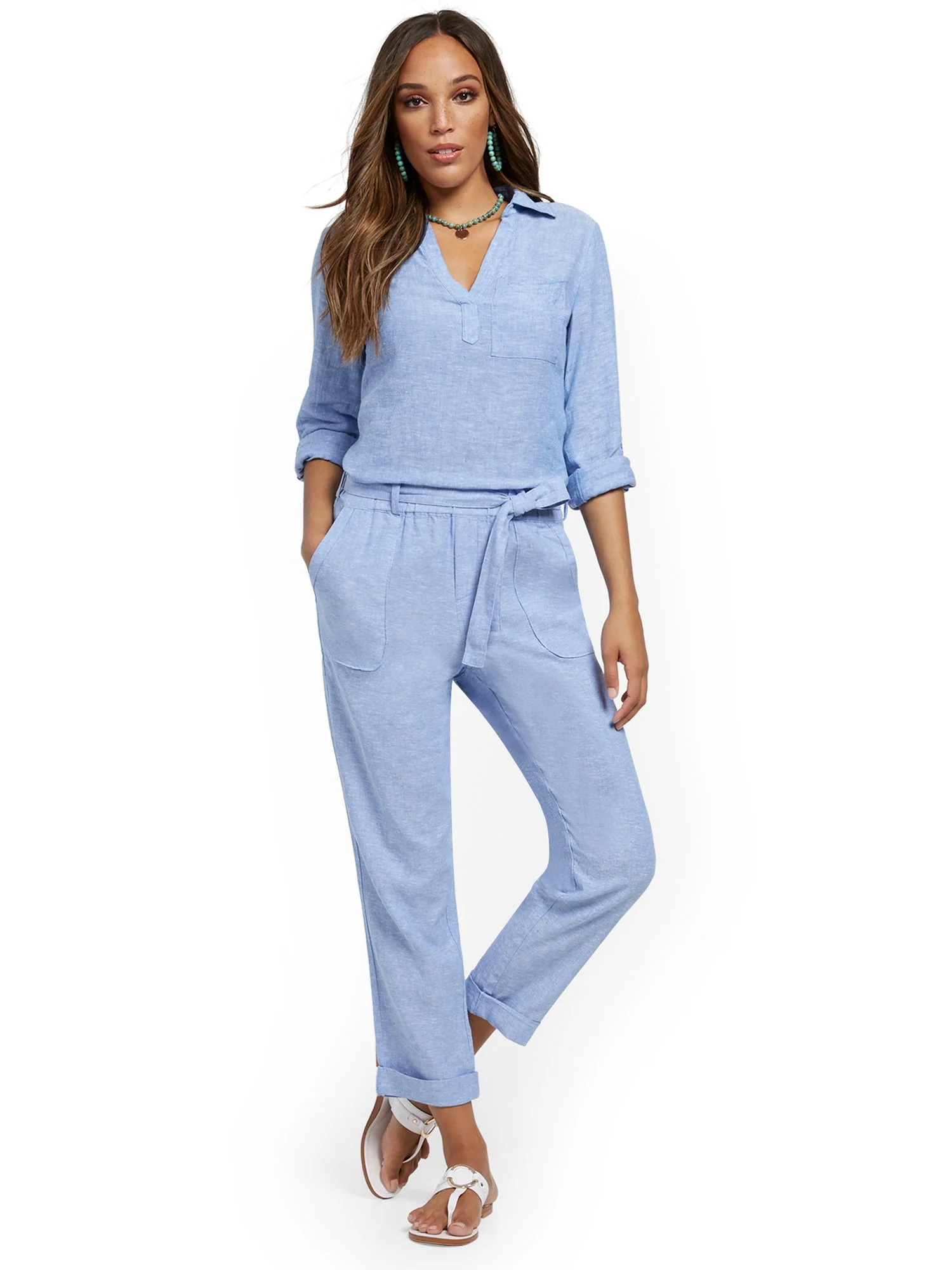 Linen Belted Boyfriend Pant - Image 17