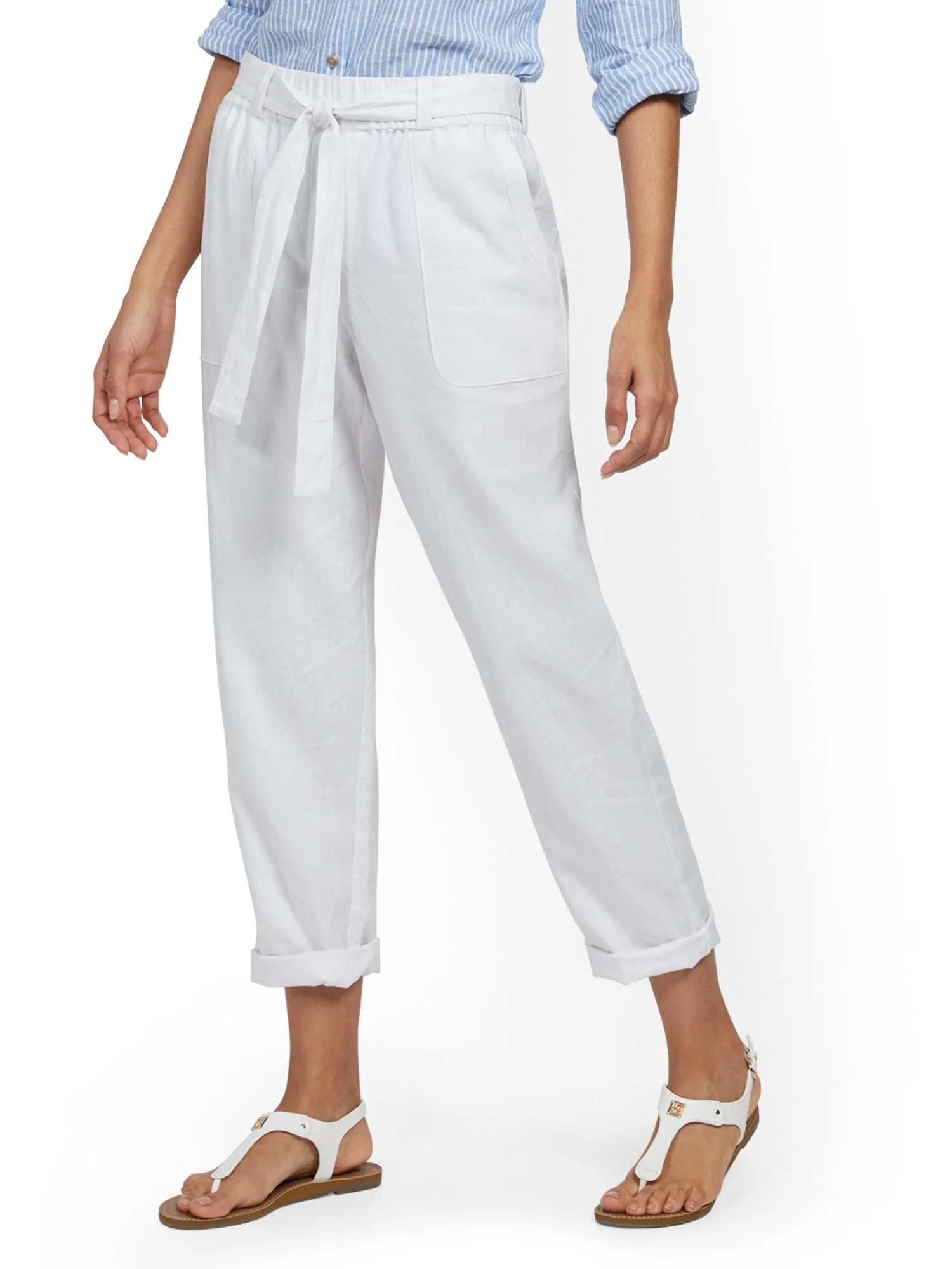 Linen Belted Boyfriend Pant - Image 2