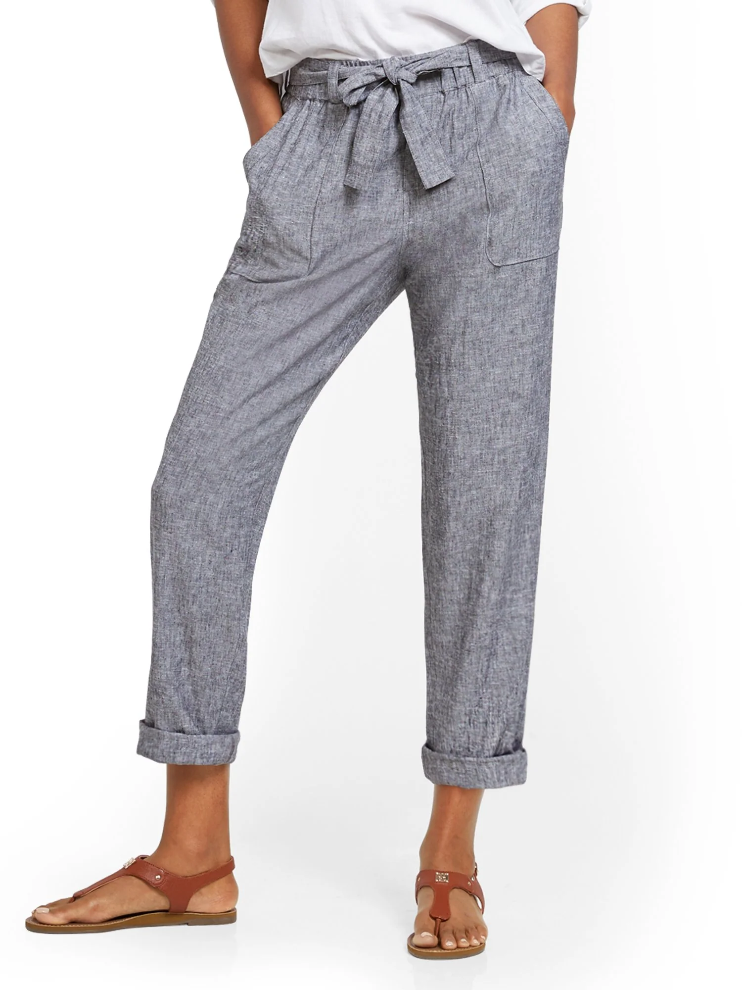 Linen Belted Boyfriend Pant - Image 6
