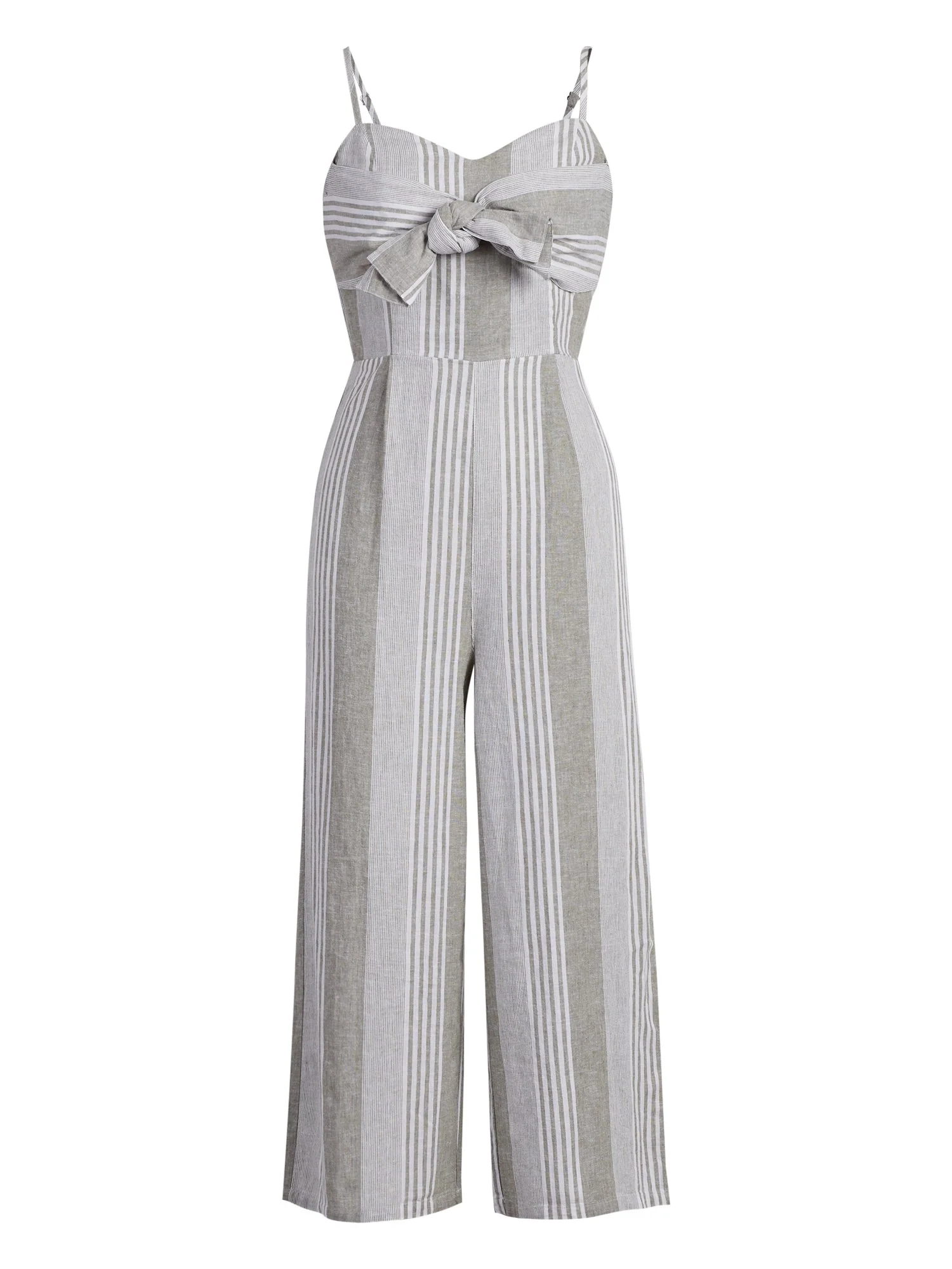 Linen-Blend Bow-Front Wide-Leg Jumpsuit - Image 2