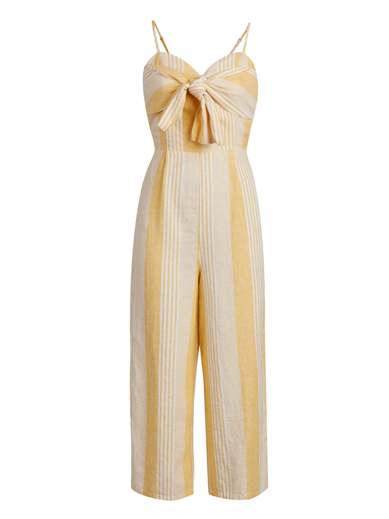Linen-Blend Bow-Front Wide-Leg Jumpsuit - Image 5
