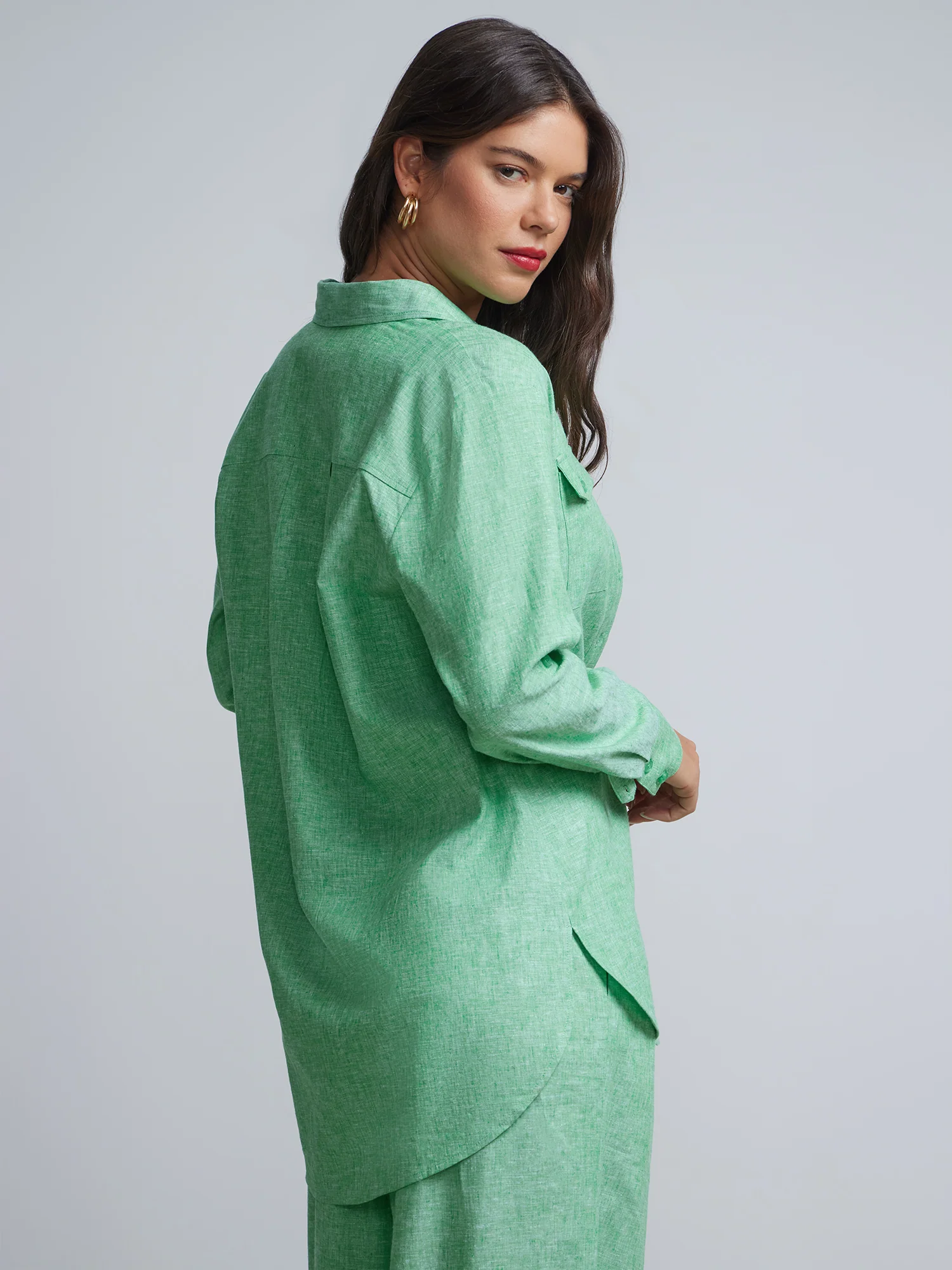 Linen-Blend Boyfriend Button-Front - NY&C Madison Shirt® - Image 13