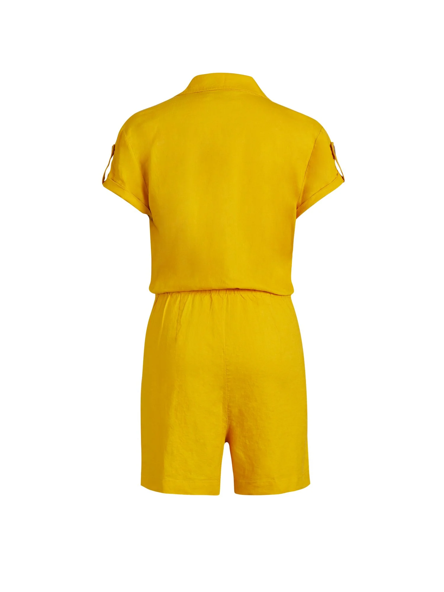 Linen-Blend Button-Front Romper - Image 6