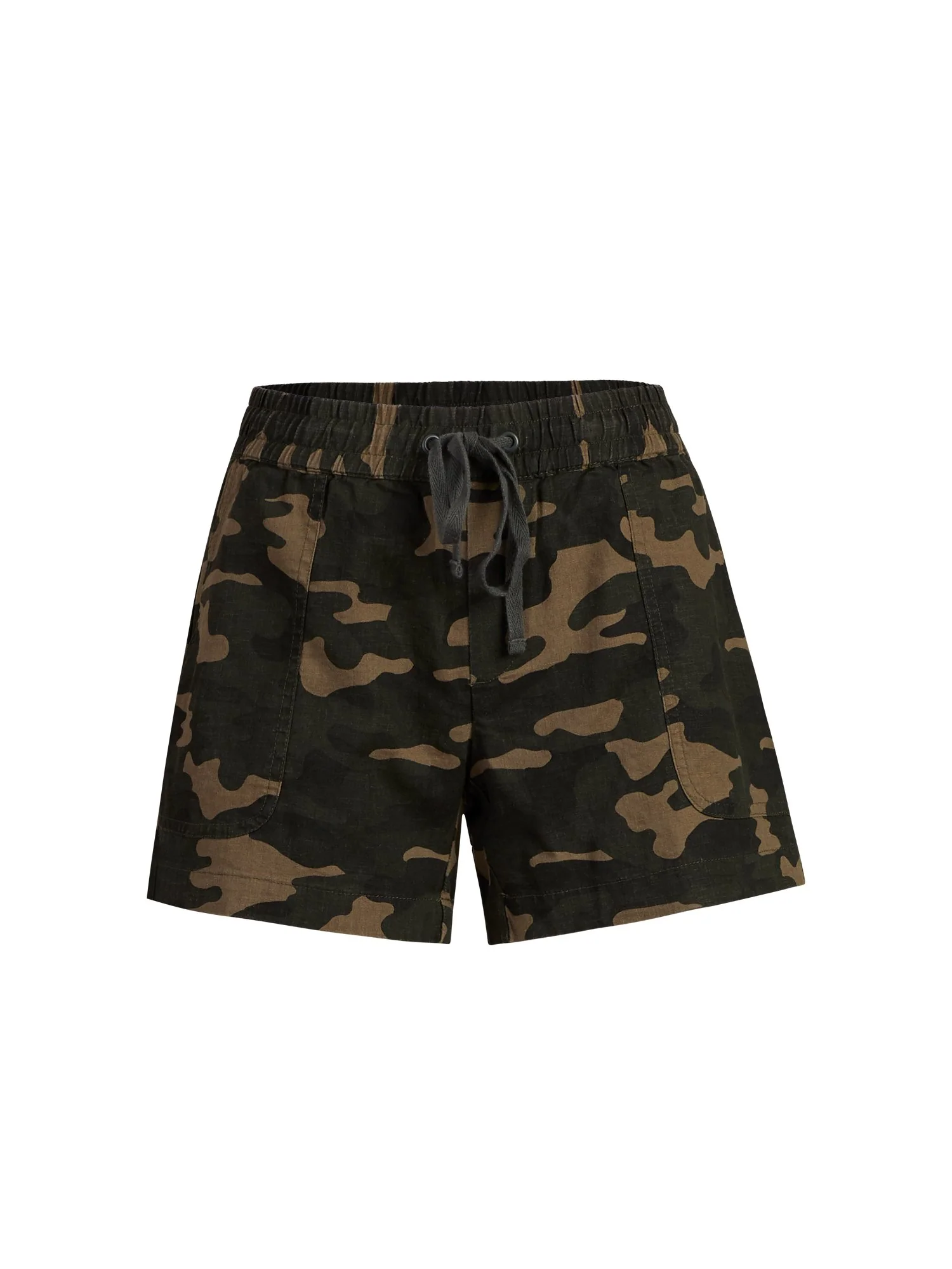 Linen-Blend Camo-Print Drawstring Short
