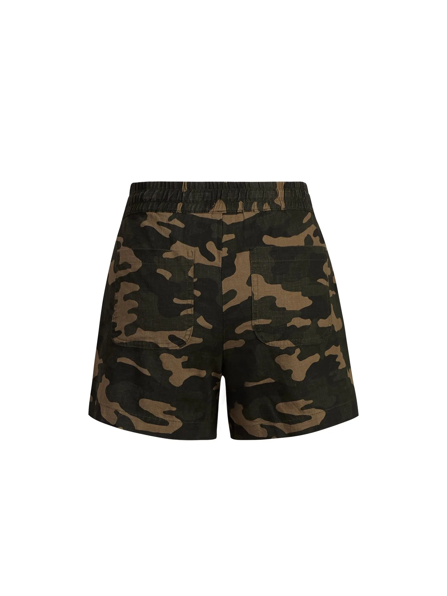 Linen-Blend Camo-Print Drawstring Short - Image 3