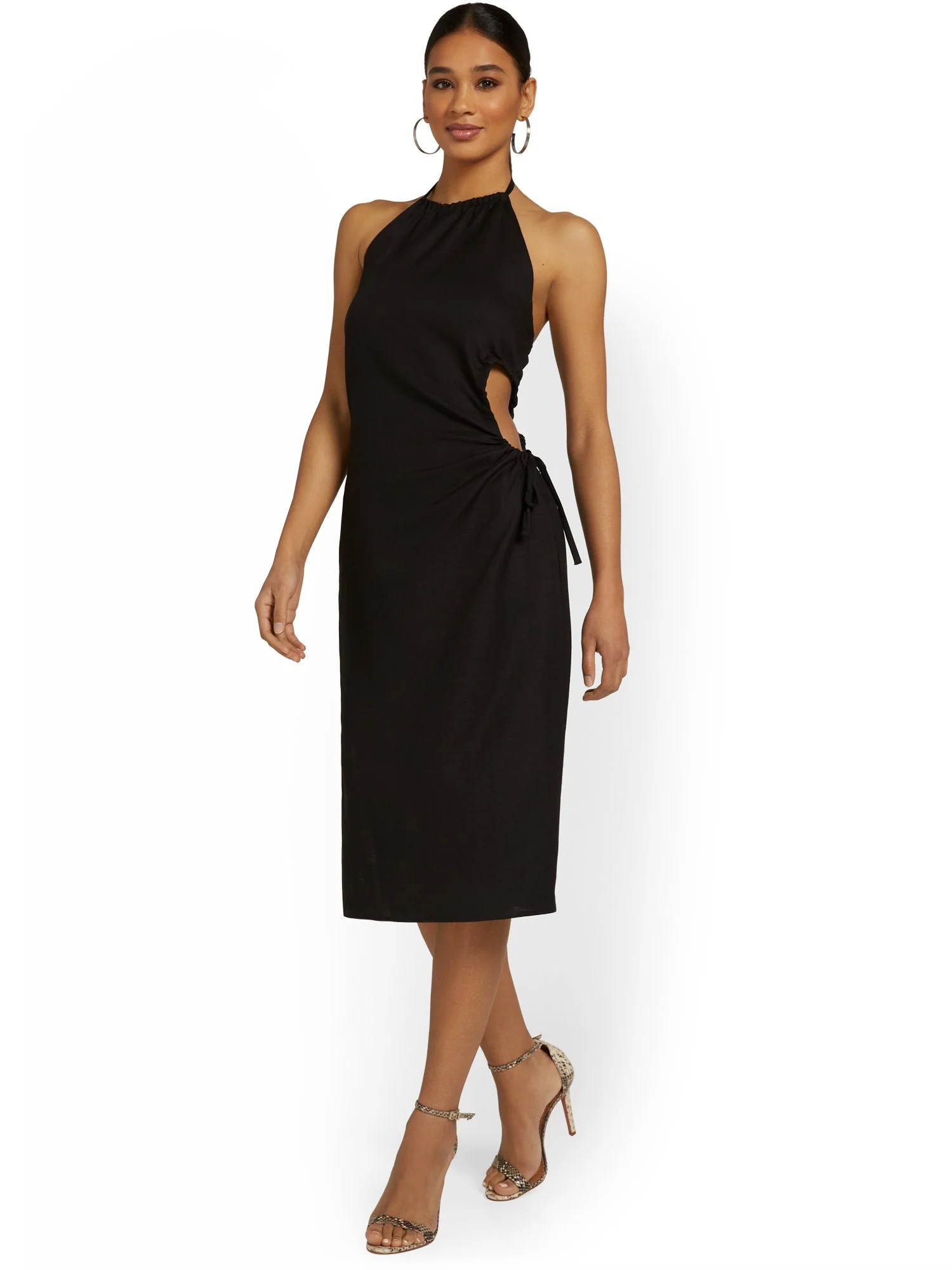 Crescent Linen-Blend Cut-Out Dress - Brands We Love