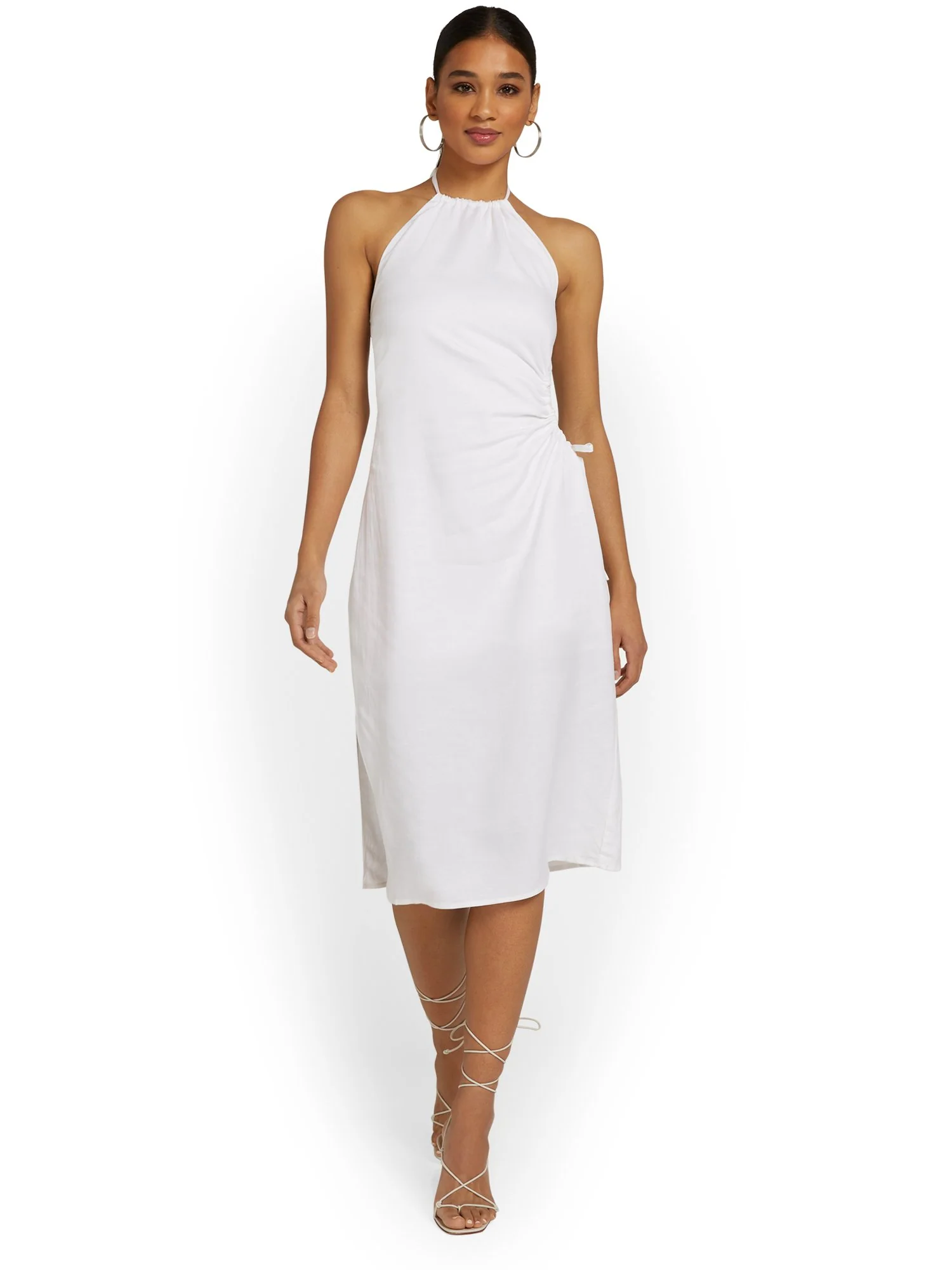 Crescent Linen-Blend Cut-Out Dress - Brands We Love - Image 11
