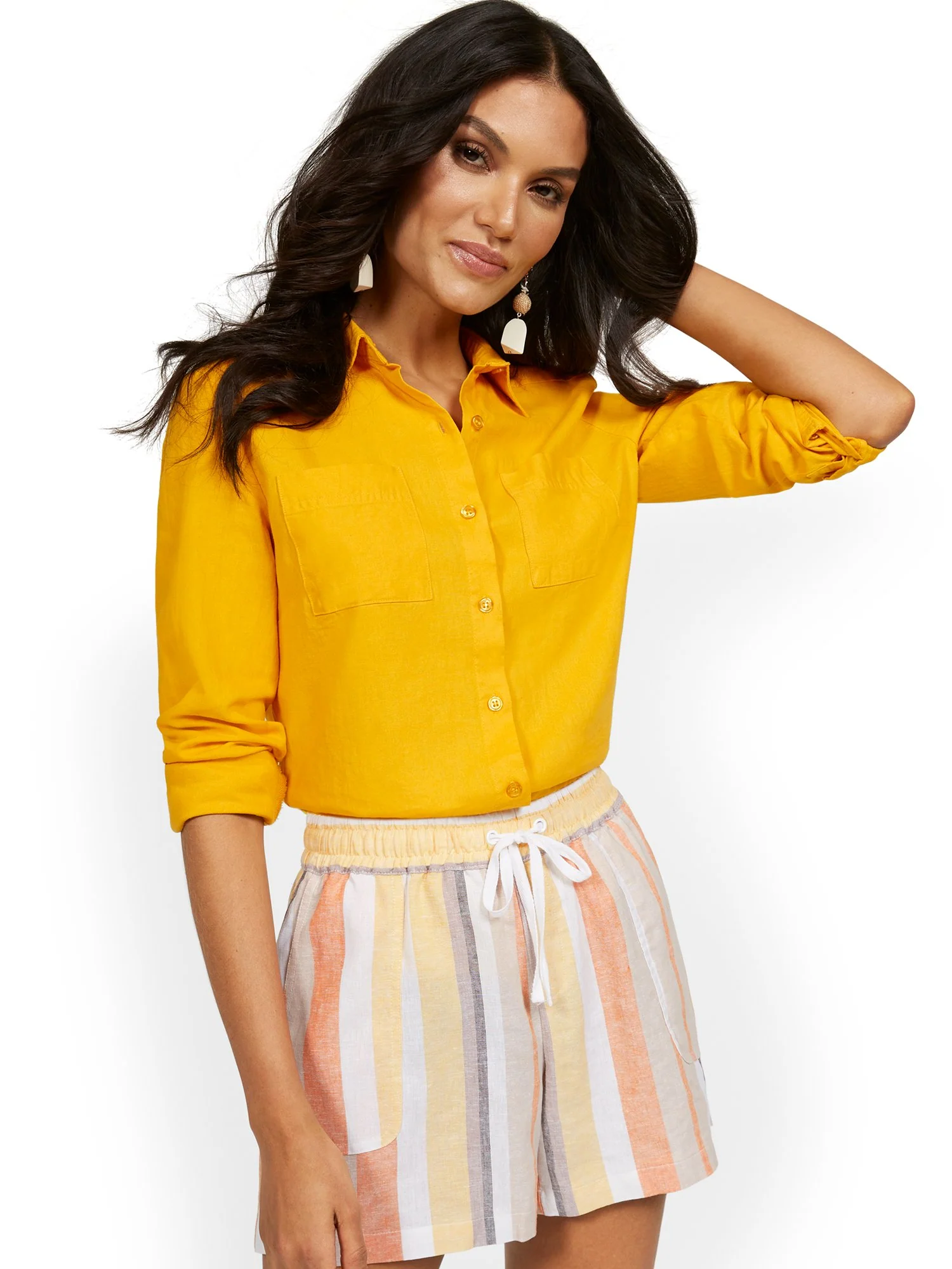 Linen-Blend Double-Pocket Shirt - Image 14