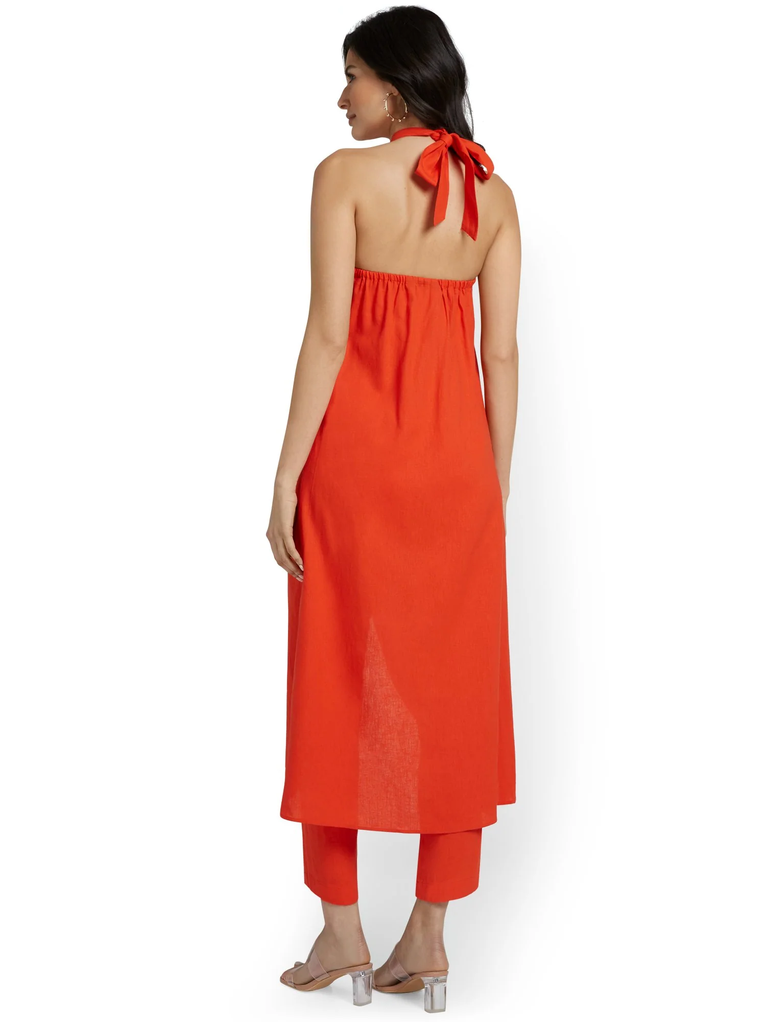 Linen-Blend Halterneck Maxi Top - Image 3