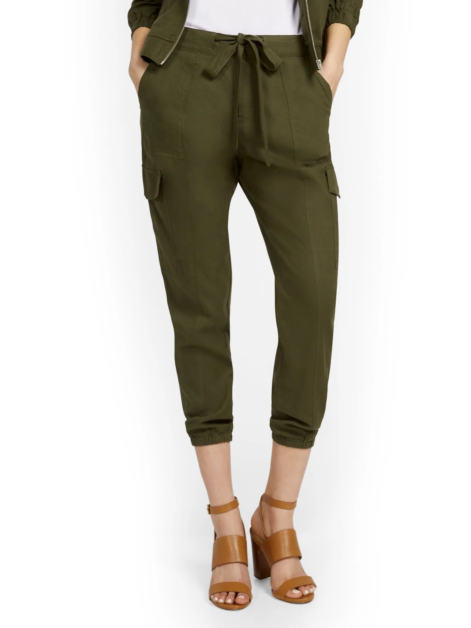 Linen-Blend High-Waisted Cargo Jogger Pant - Image 10