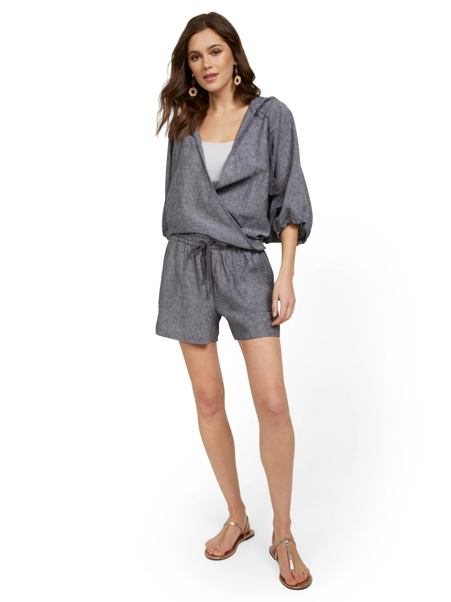 Linen-Blend High-Waisted Drawstring Short - Image 13