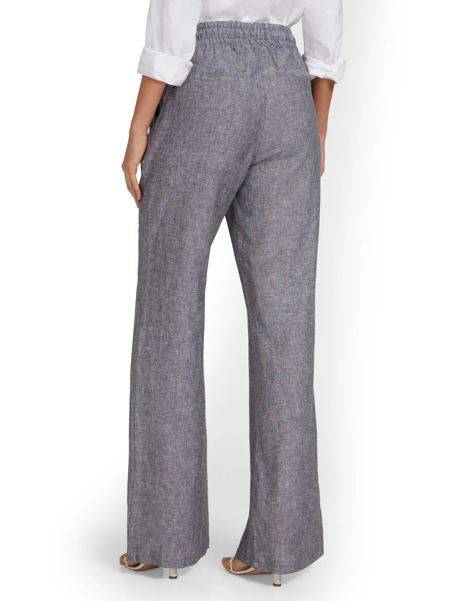 Linen-Blend High-Waisted Drawstring Wide-Leg Pant - Image 14