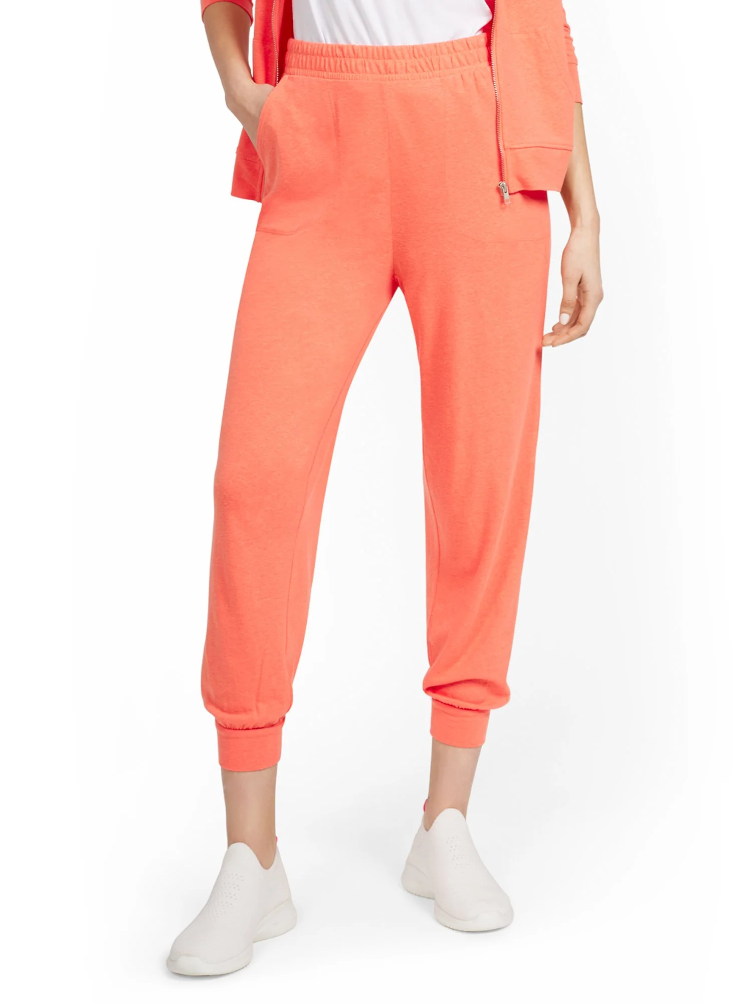Linen-Blend High-Waisted Jogger Pant