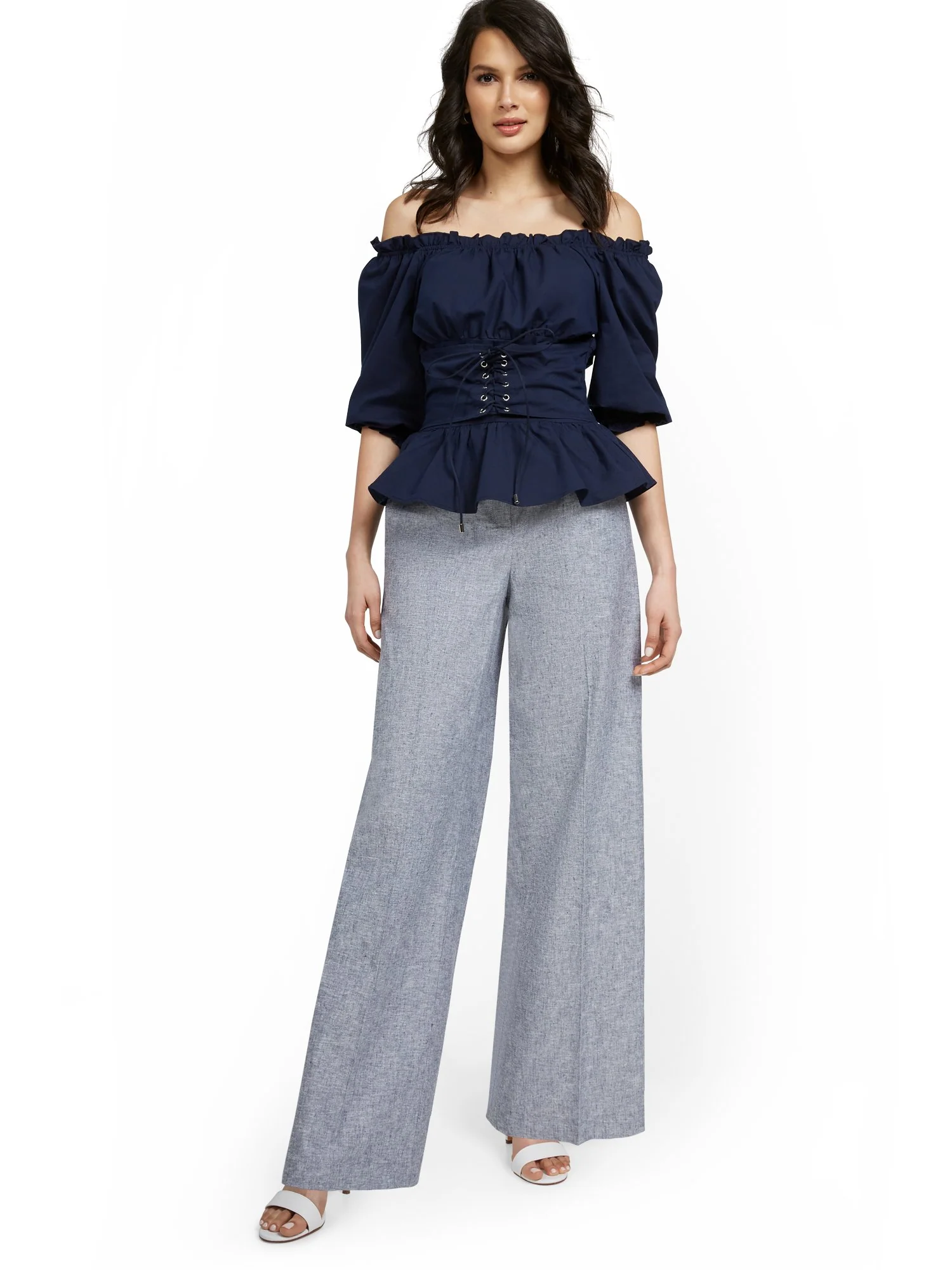 Linen-Blend High-Waisted Tie-Front Wide-Leg Pant - Image 6