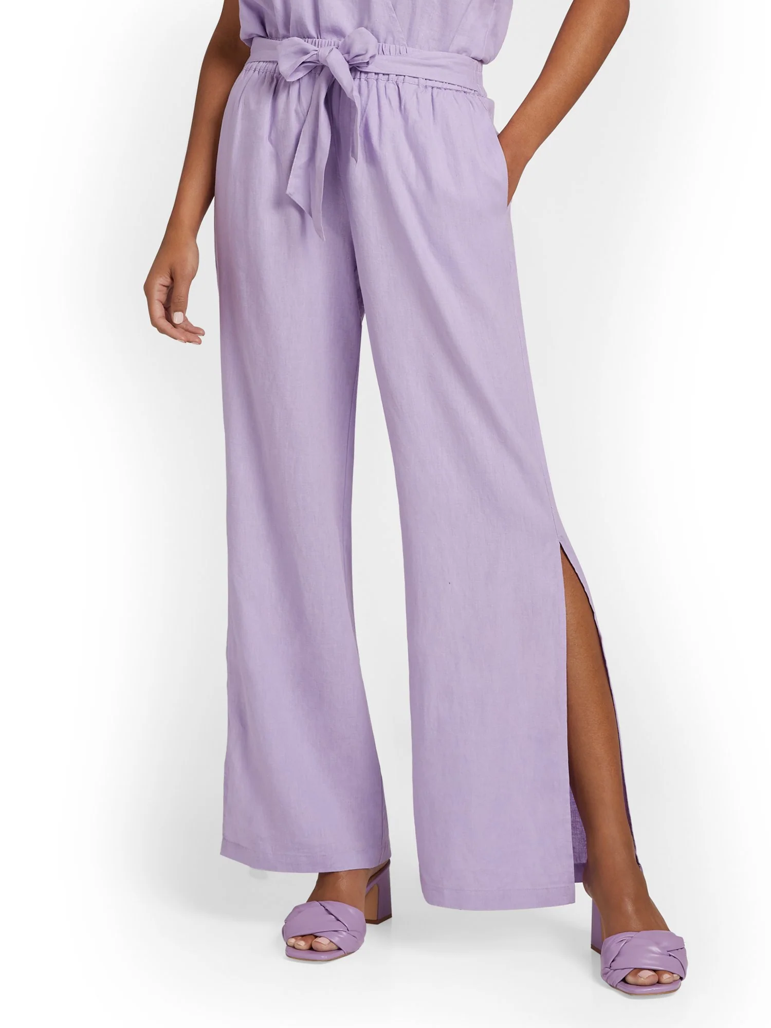 Linen-Blend High-Waisted Wide-Leg Pant - Image 11