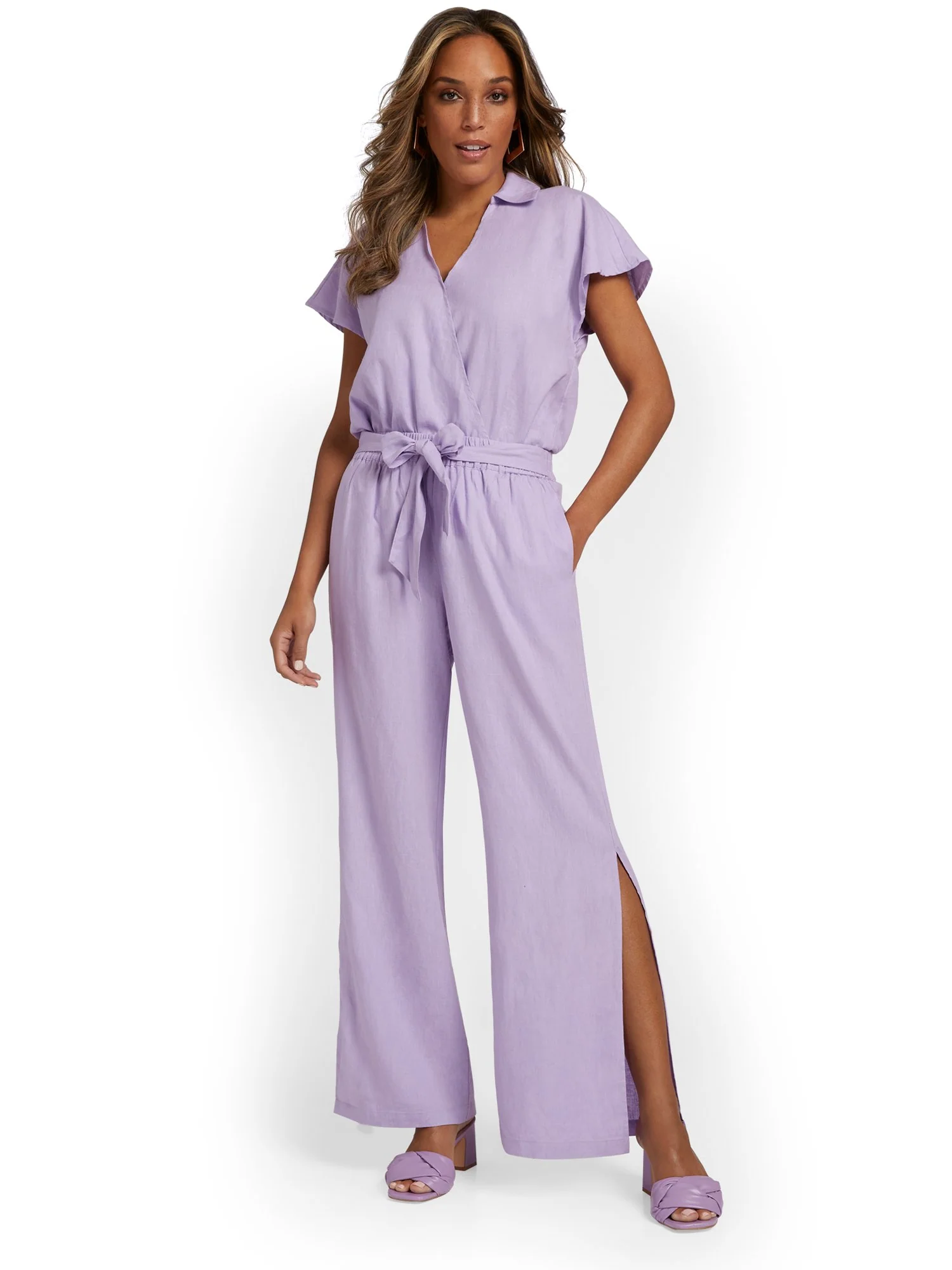 Linen-Blend High-Waisted Wide-Leg Pant - Image 12