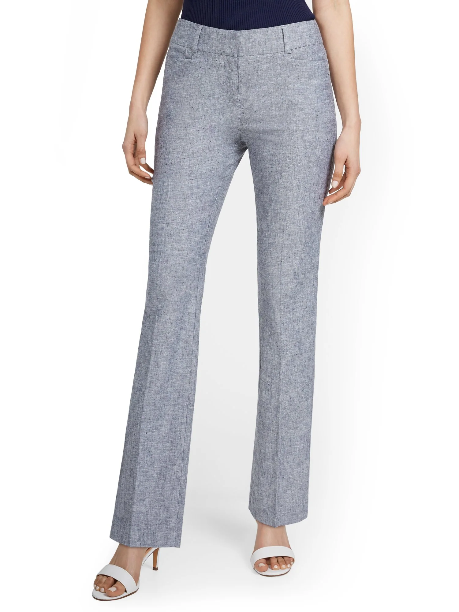 Linen-Blend Mid-Rise Straight-Leg Pant - Image 2