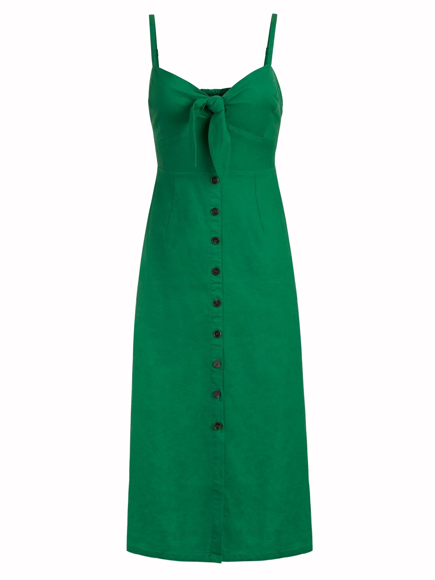 Linen-Blend Midi Dress - Image 5