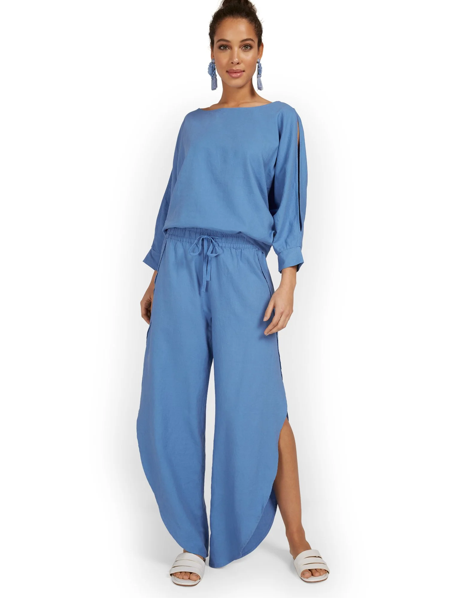 Linen-Blend Slit-Leg Pant - Image 14