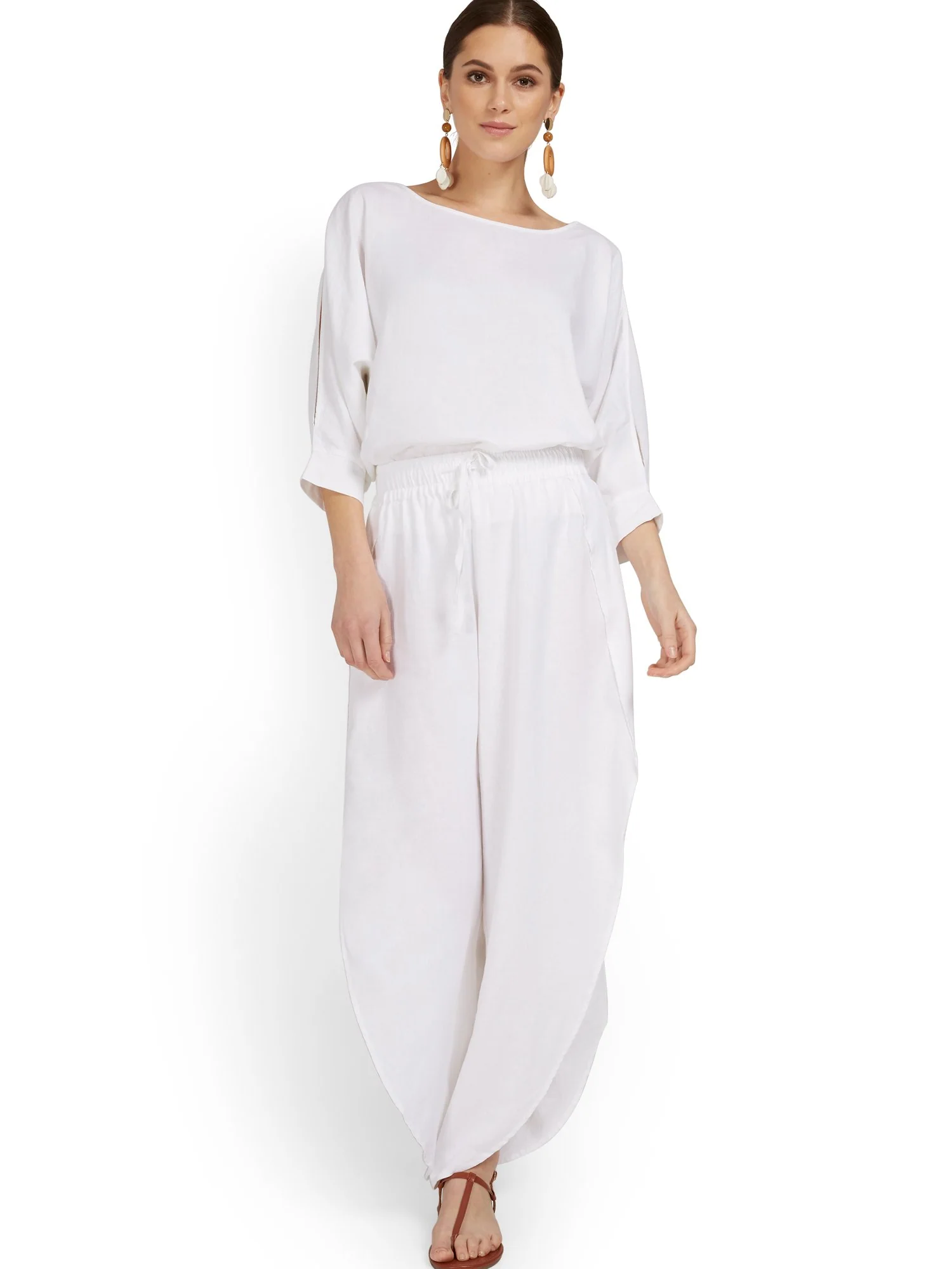 Linen-Blend Slit-Leg Pant - Image 3