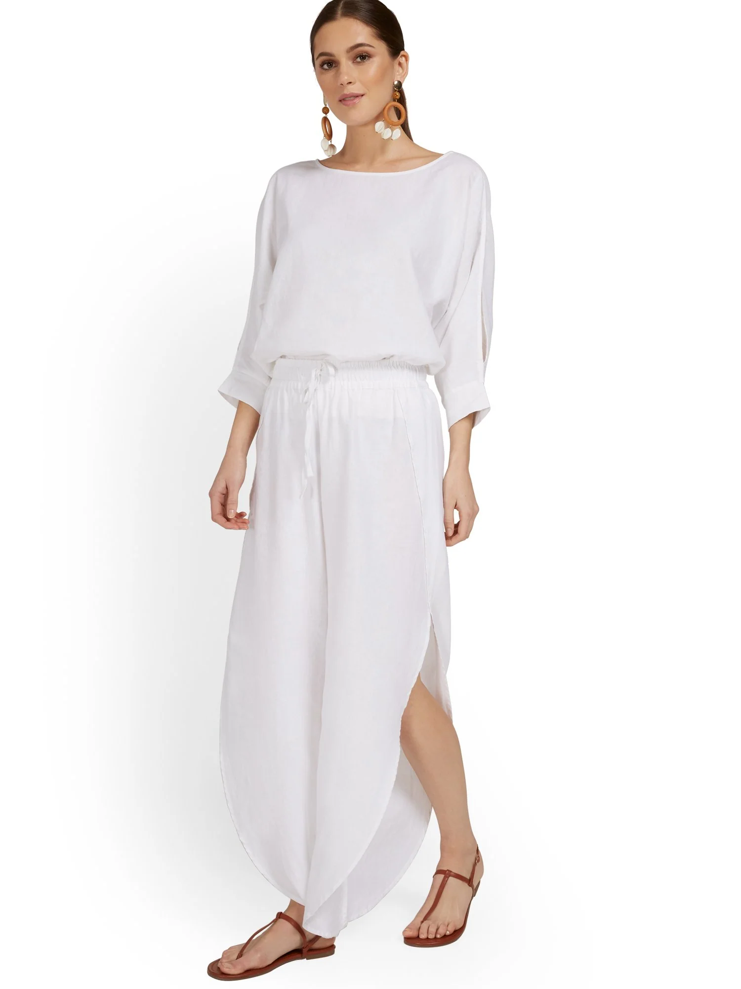 Linen-Blend Slit-Leg Pant - Image 4