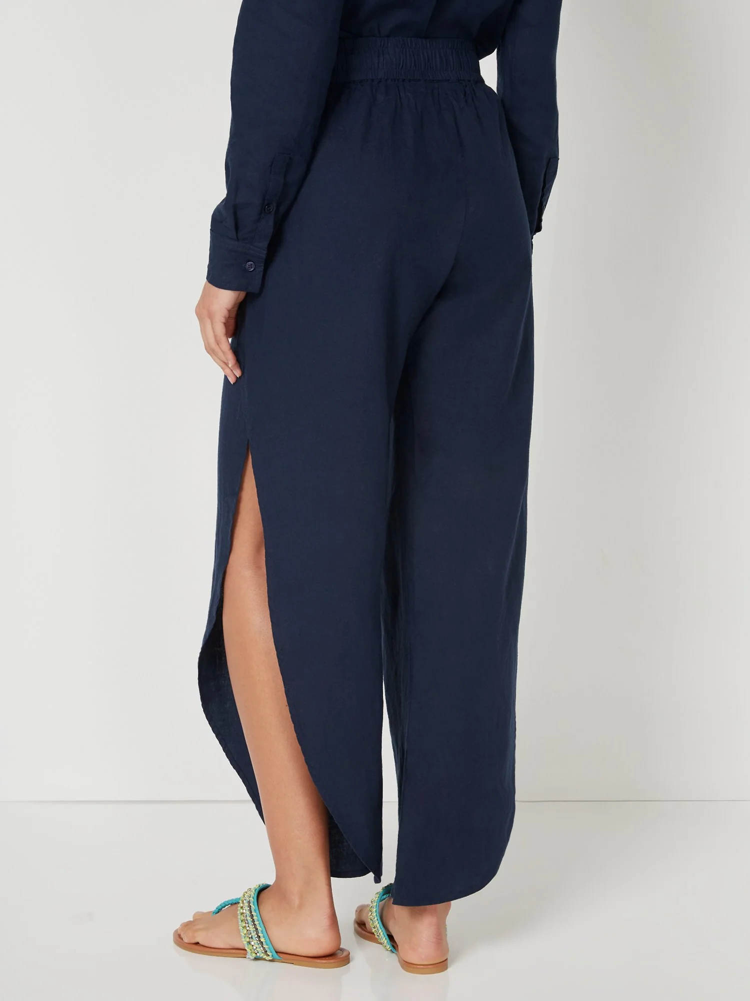 Linen-Blend Slit-Leg Pant - Image 8