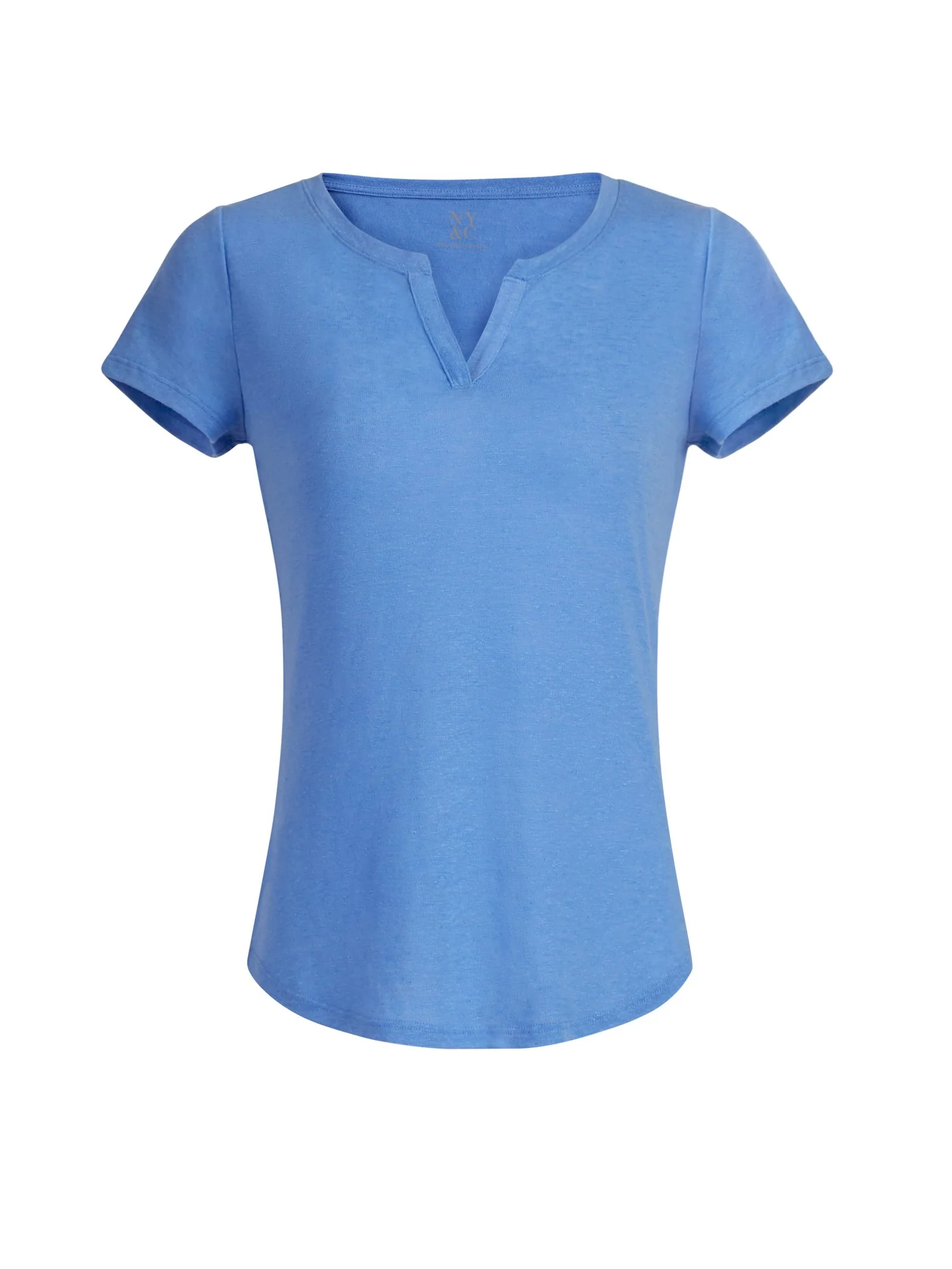 Linen-Blend Split-Neck Tee - Image 7