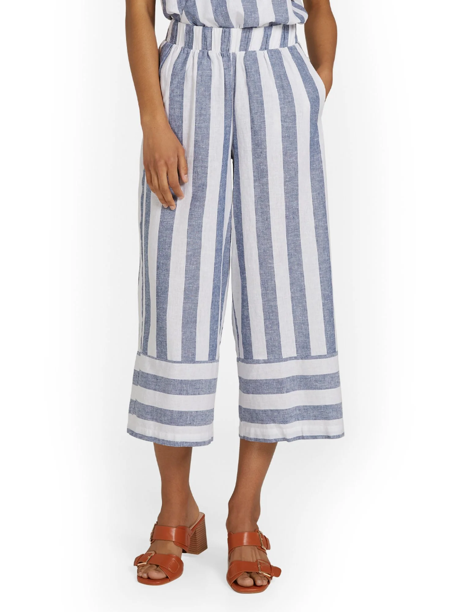 Linen-Blend Striped Capri Pant - Image 2