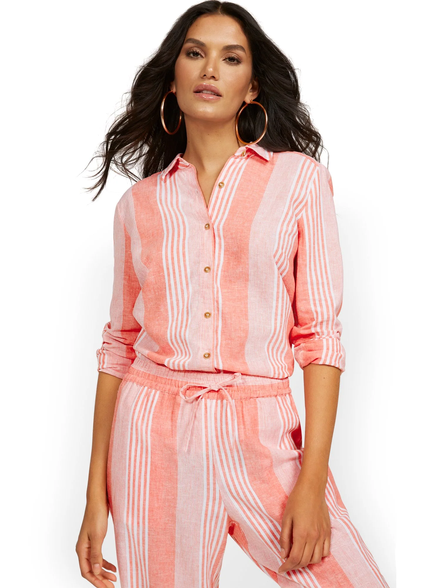Linen-Blend Striped Shirt - Image 2
