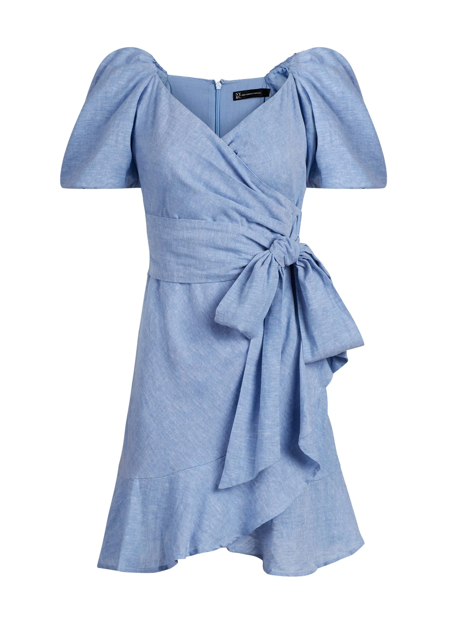 Linen-Blend Wrap Dress - Image 2