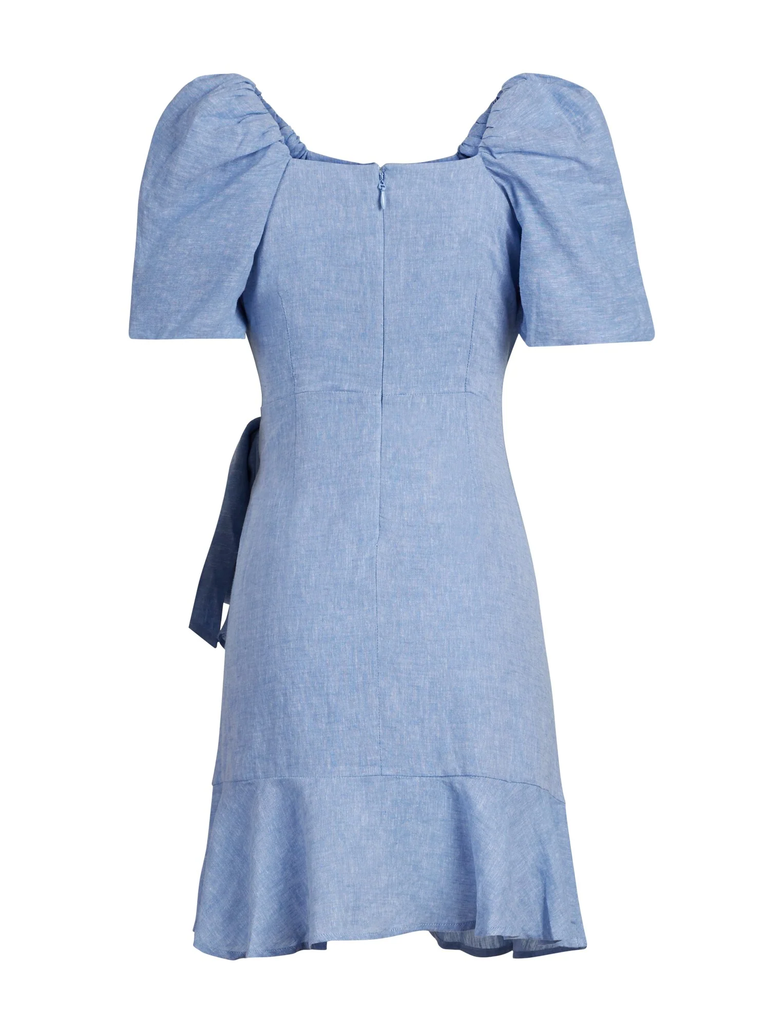 Linen-Blend Wrap Dress - Image 3
