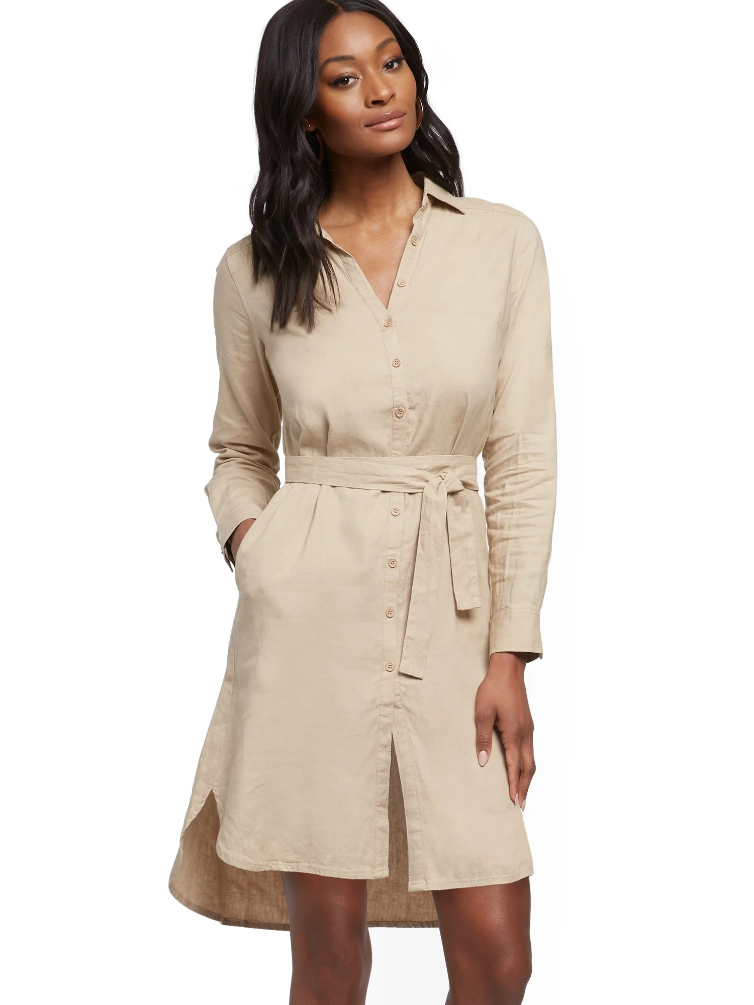 Linen Button-Front Dress - Image 6
