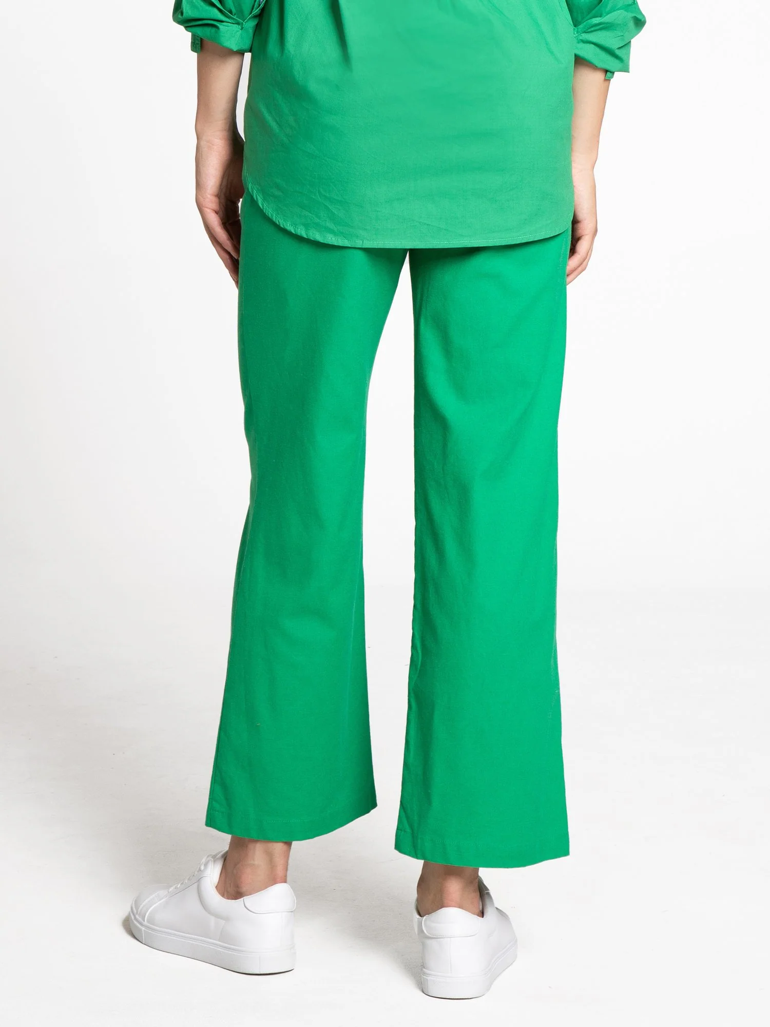 Linen Pleated Wide Leg Trouser - Crescent - Image 4