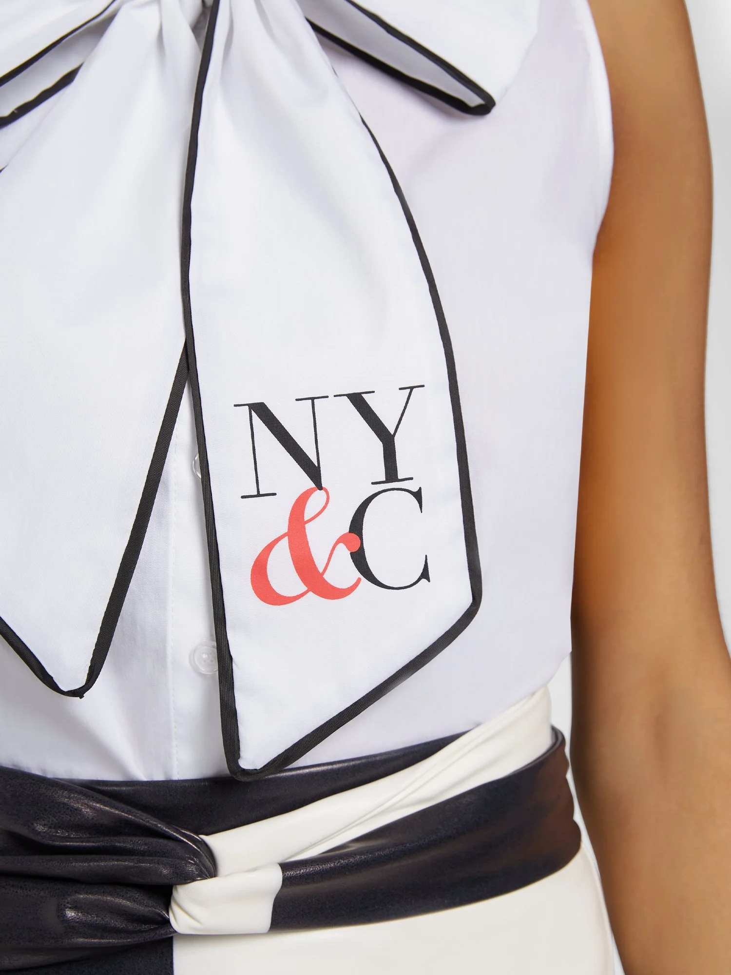 Logo-Bow Poplin Top - Image 4