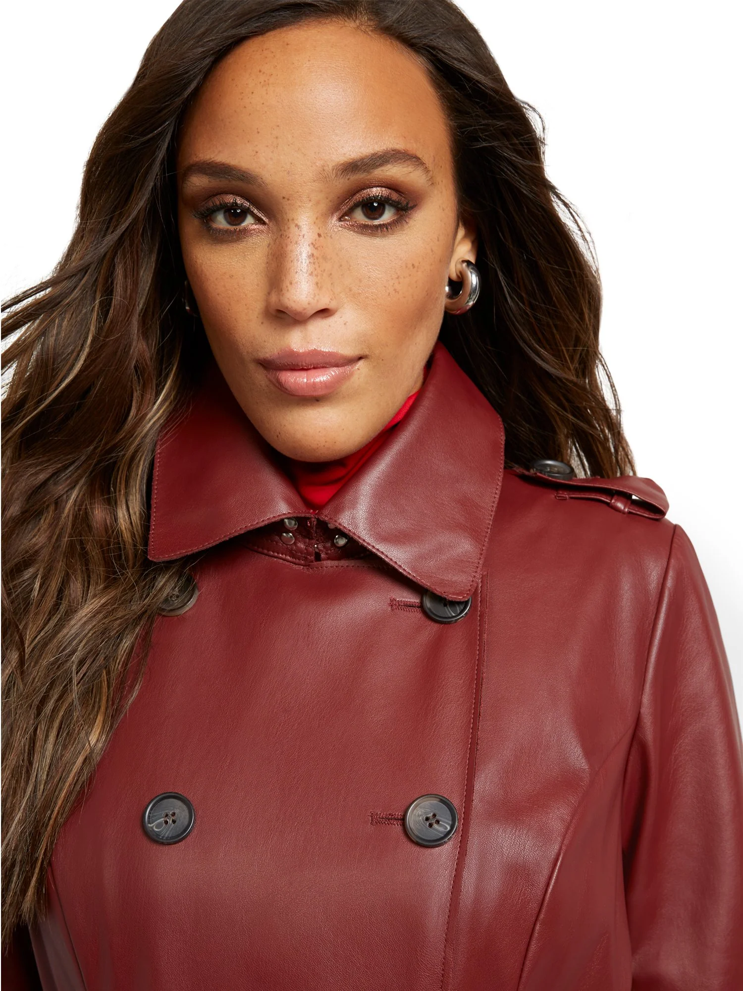 Long Faux-Leather Trenchcoat - Image 7