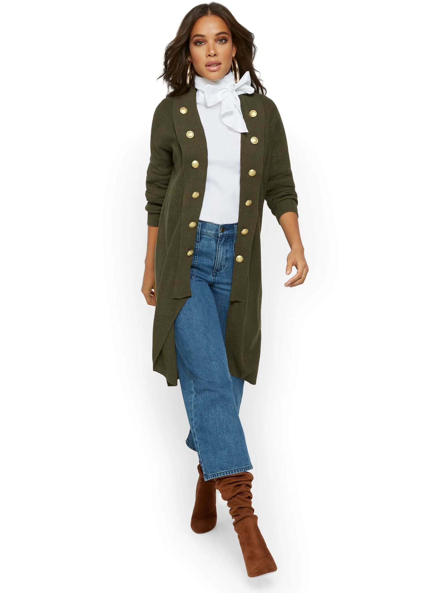 Long Shawl Collar Open Cardigan - Image 5