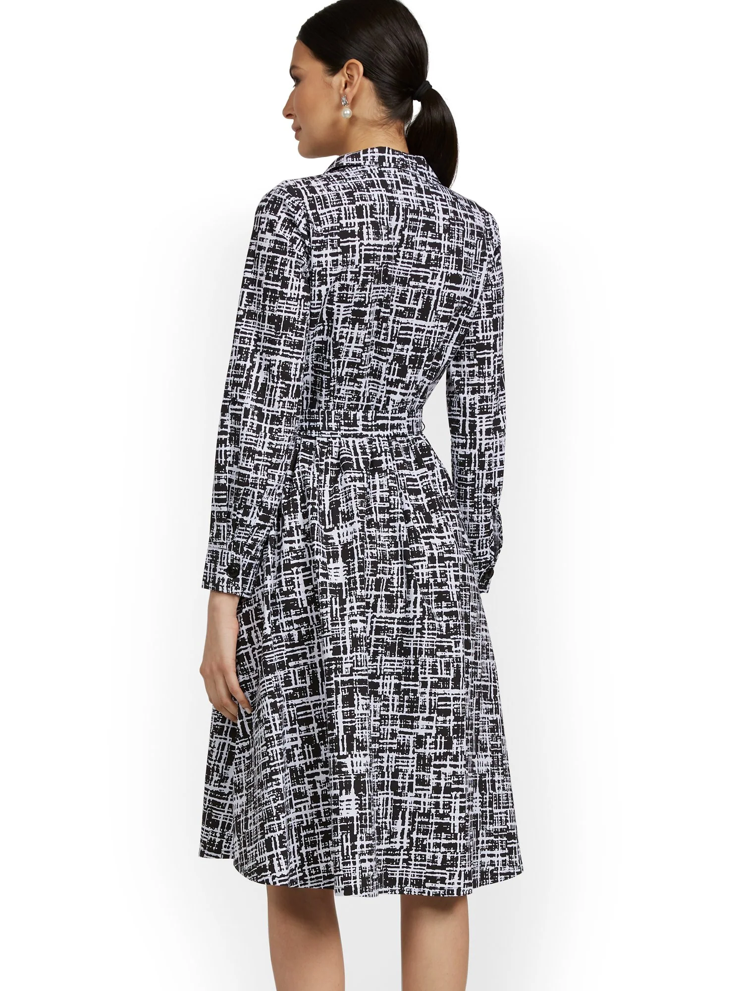 Long-Sleeve A-Line Shirtdress - Image 3