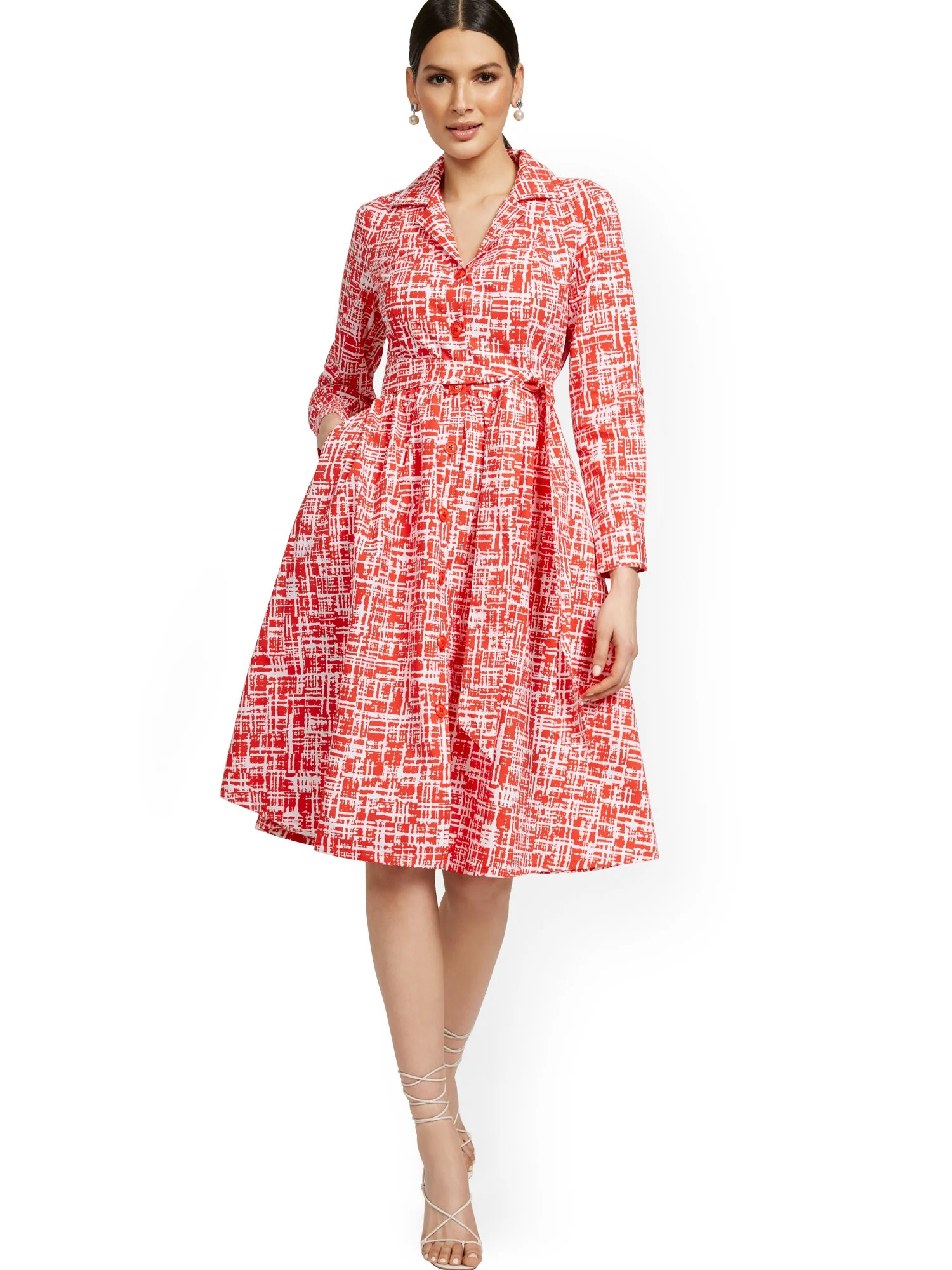 Long-Sleeve A-Line Shirtdress - Image 5