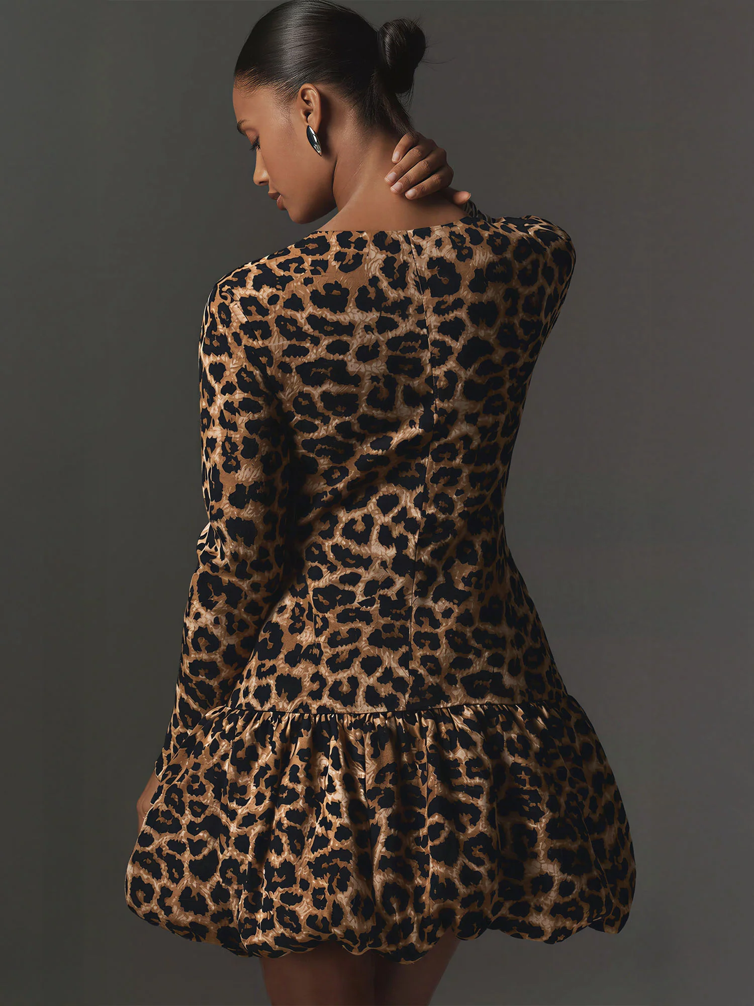 Animal Bubble Hem Mini Dress - Image 4