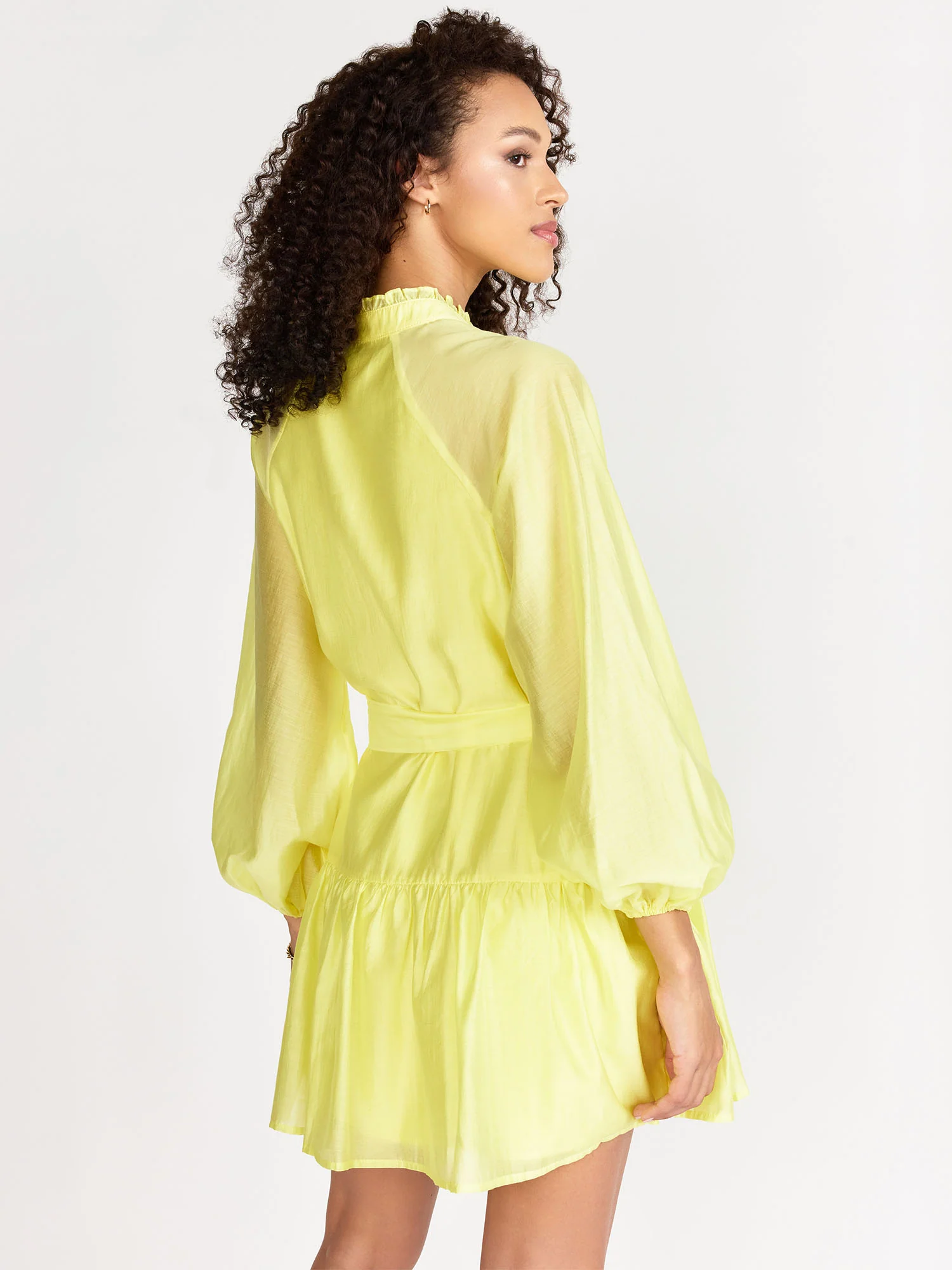 Long-Sleeve Ruffle Hem Mini Dress - Lena - Image 11