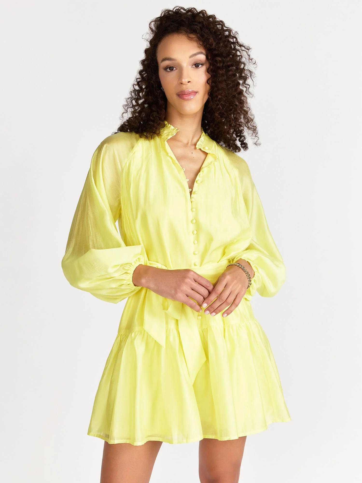 Long-Sleeve Ruffle Hem Mini Dress - Lena - Image 8