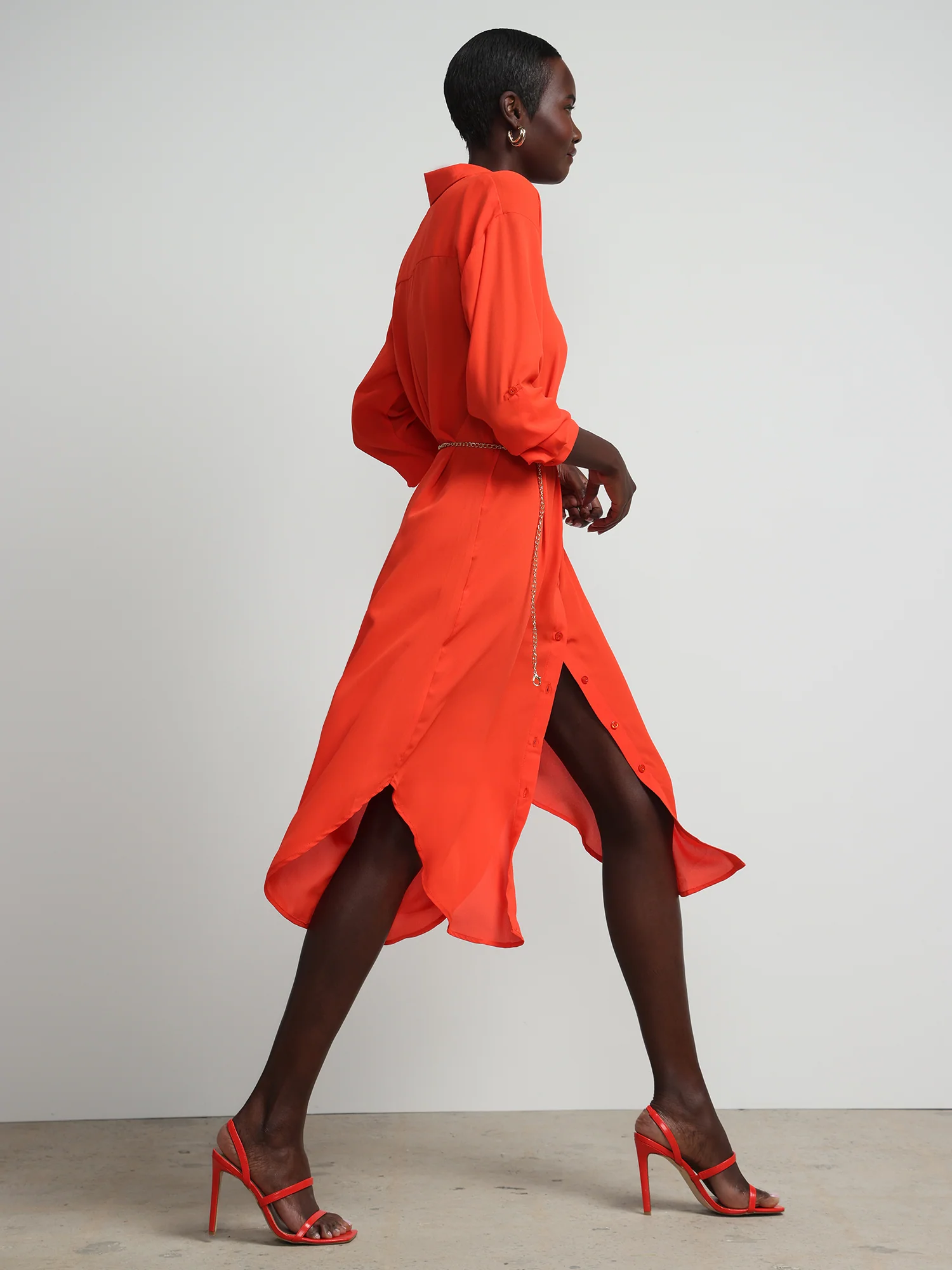 Long-Sleeve Button-Front Maxi Top - Image 2