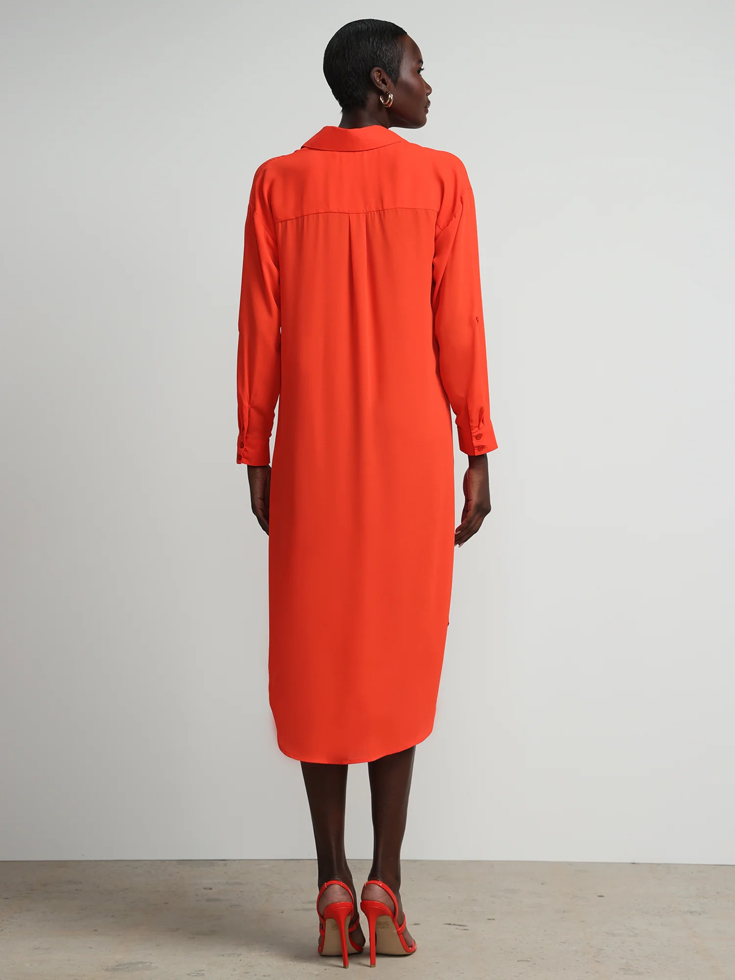 Long-Sleeve Button-Front Maxi Top - Image 3