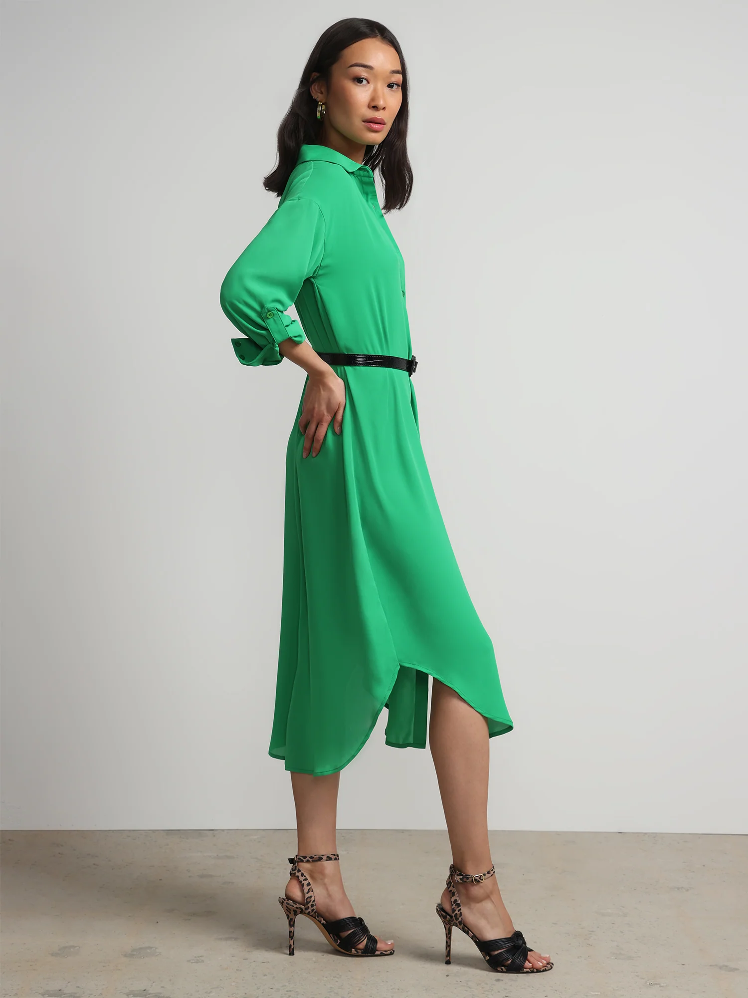 Long-Sleeve Button-Front Maxi Top - Image 7