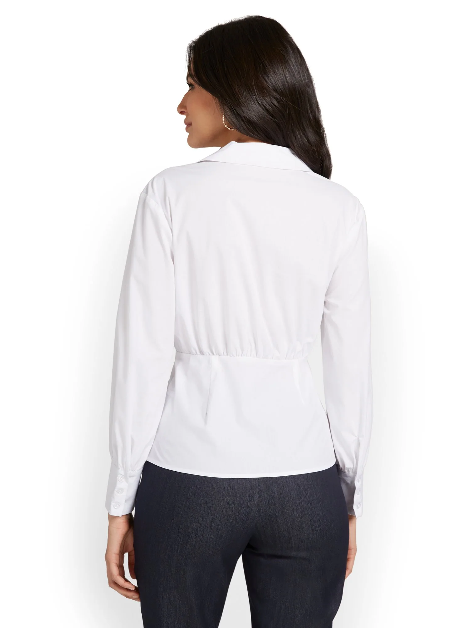 Long-Sleeve Collared Poplin Shirt - Image 3