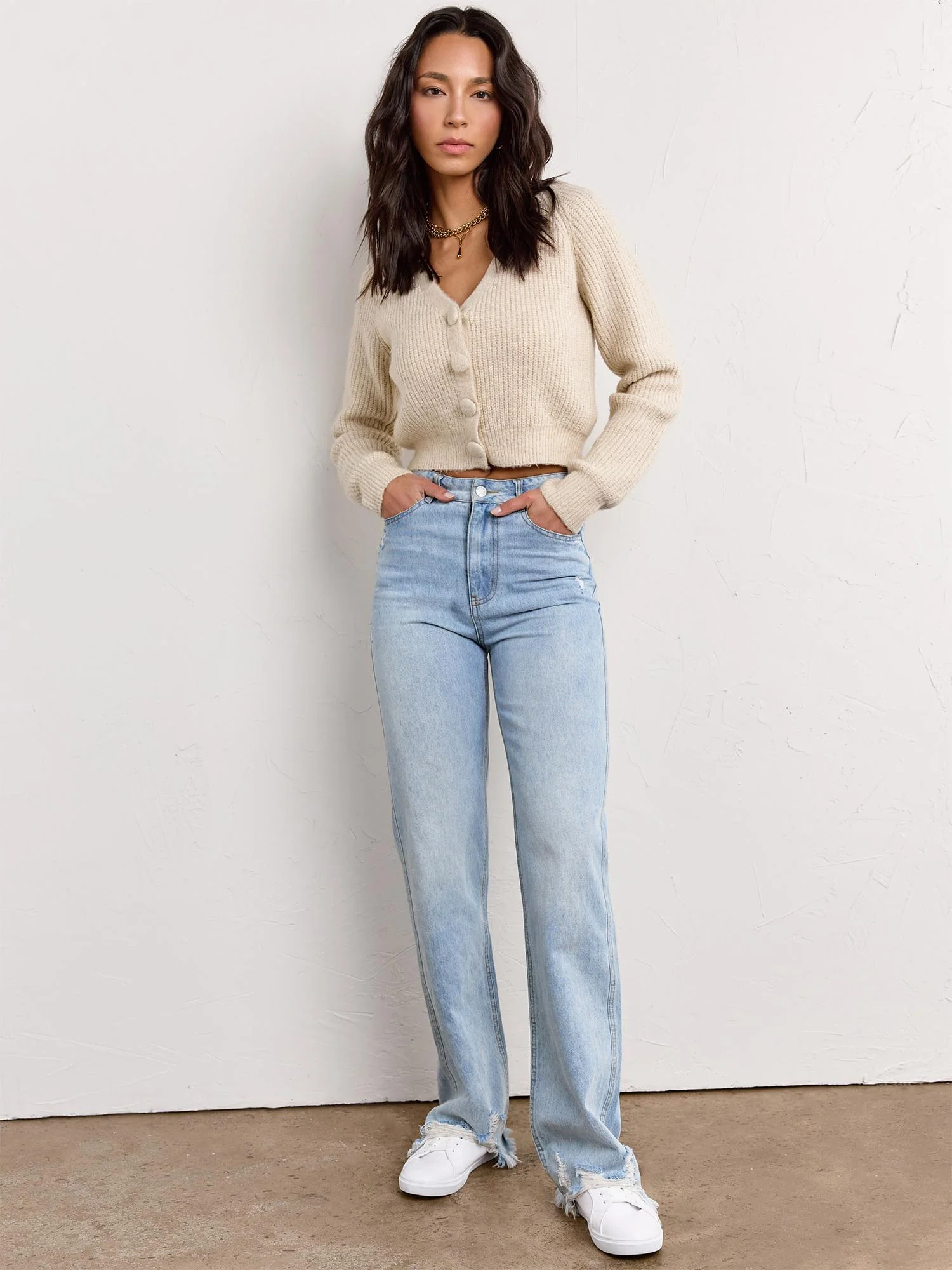 Dress Forum Long-Sleeve Cover Button Crop Cardigan - Brands We Love - Image 3