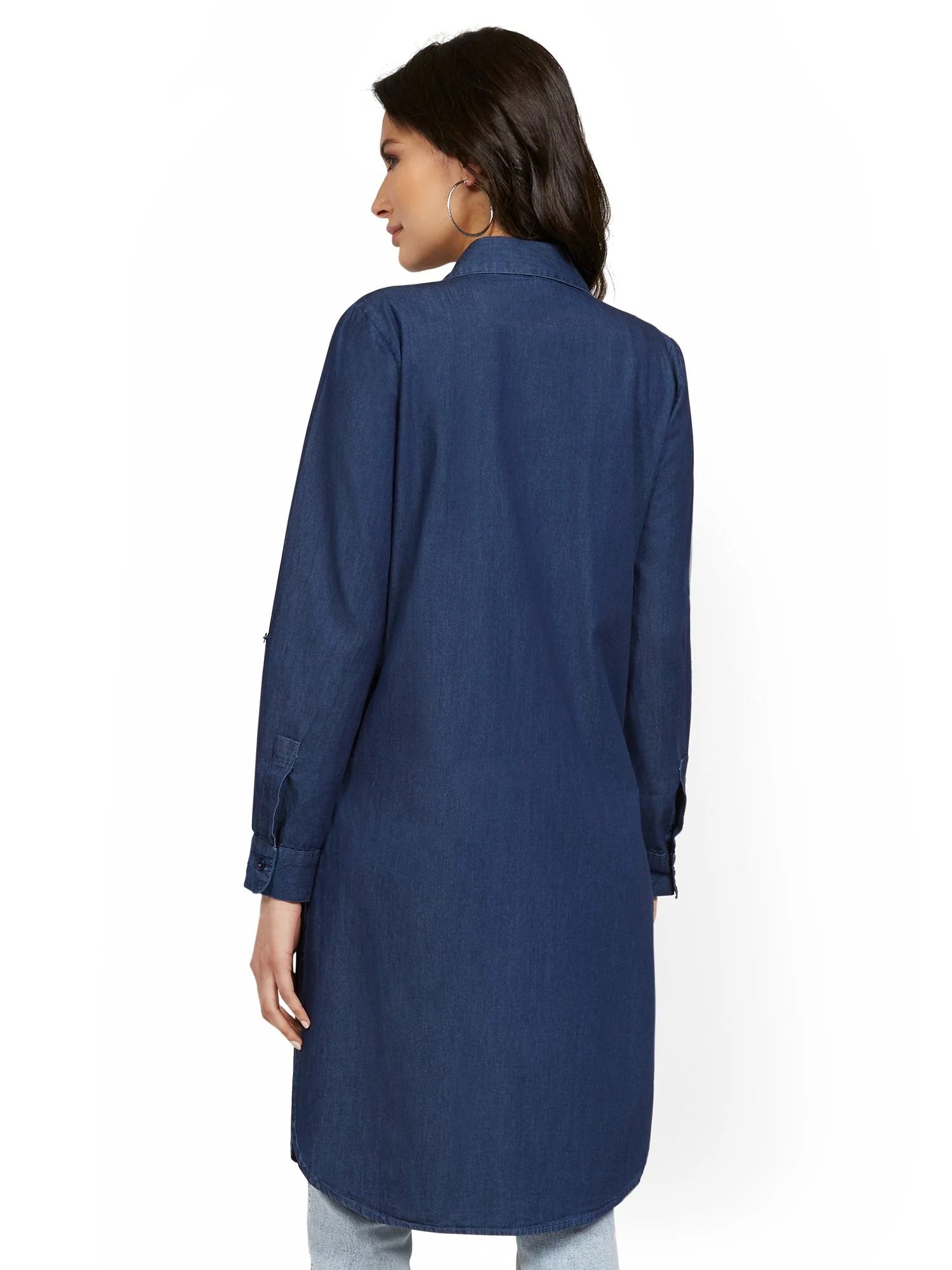 Long-Sleeve Denim Duster - Image 3